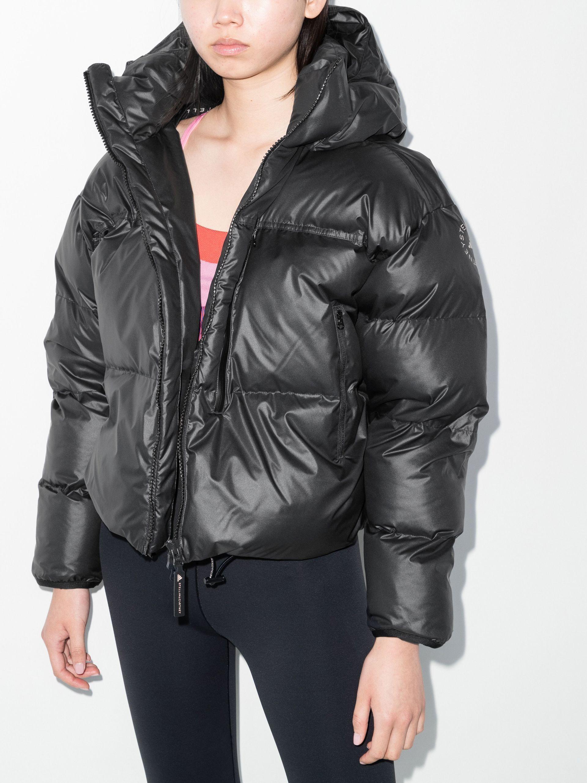 adidas By Stella McCartney Cropped Puffer Jacket - Women's - Recycled  Polyester in Black | Lyst