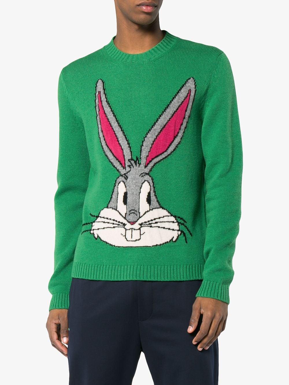 Gucci Bugs Bunny Wool Knit Sweater in Green for Men | Lyst
