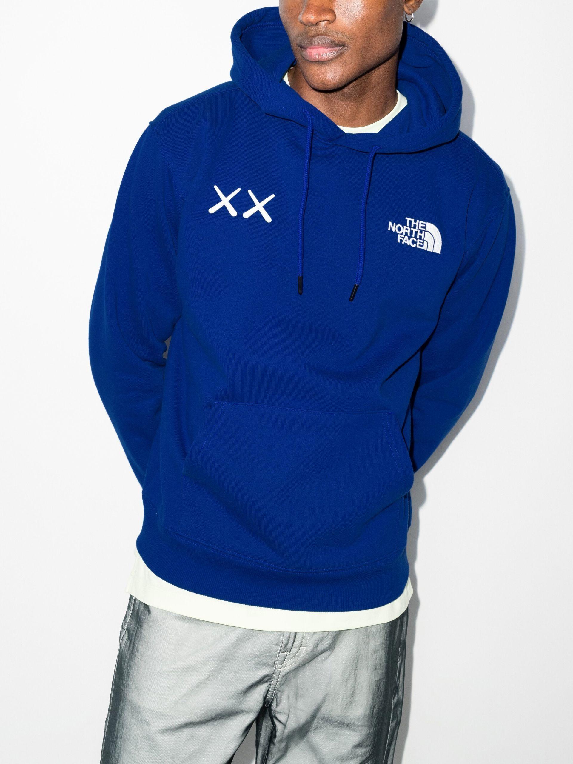 The North Face X Kaws Cotton Hoodie in Blue for Men | Lyst