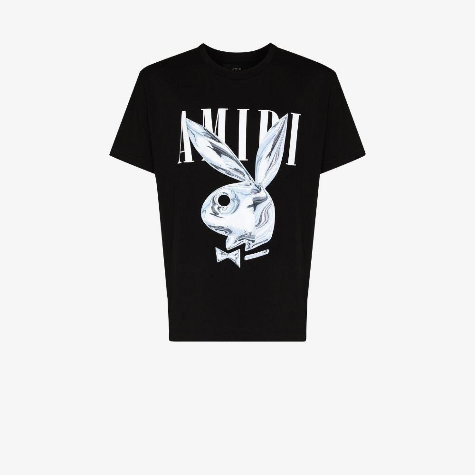 Amiri X Playboy Bunny Logo Print T-shirt in Black for Men | Lyst