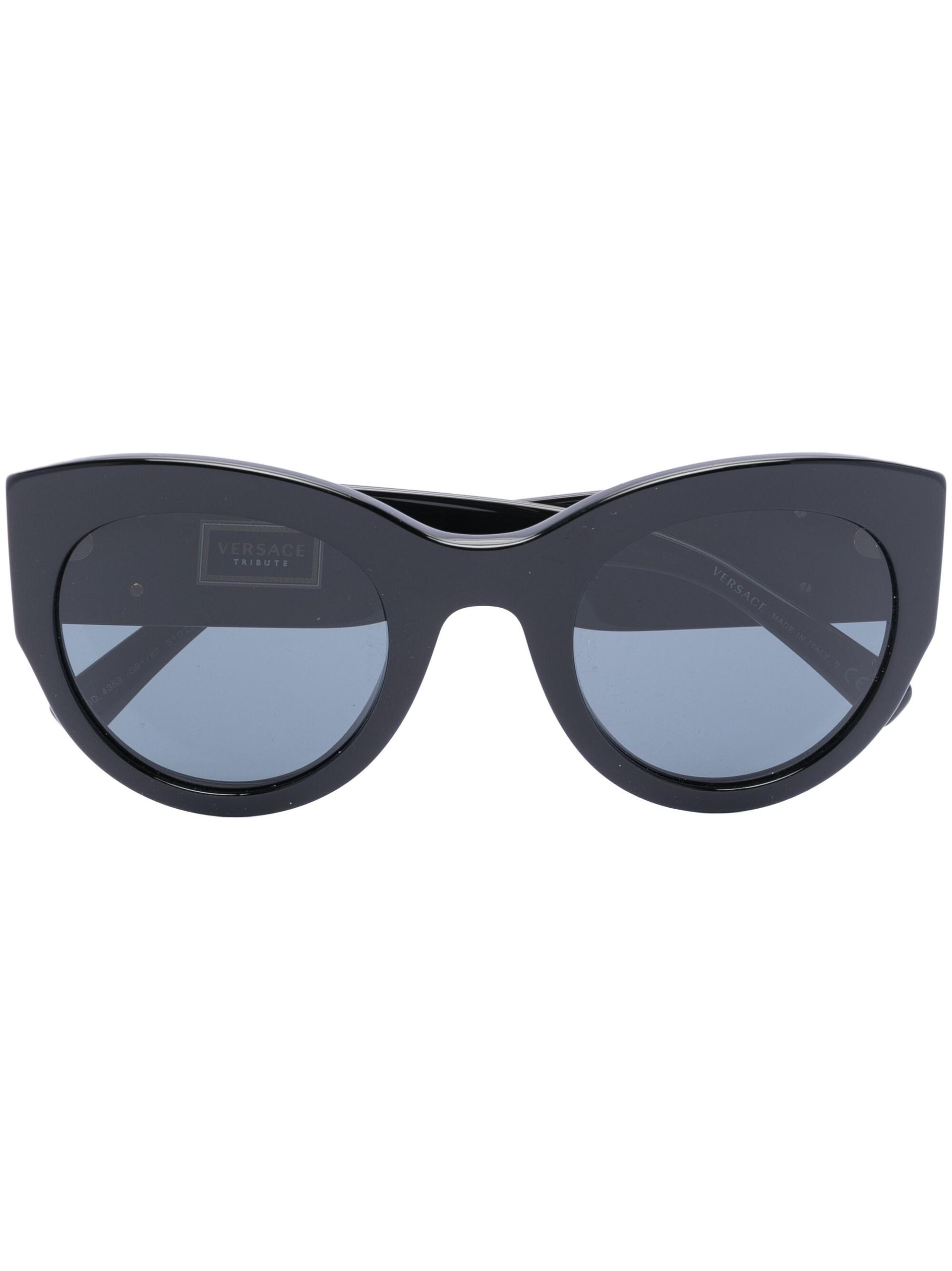 Versace Eyewear Logo Plaque Butterfly Sunglasses in Blue Lyst