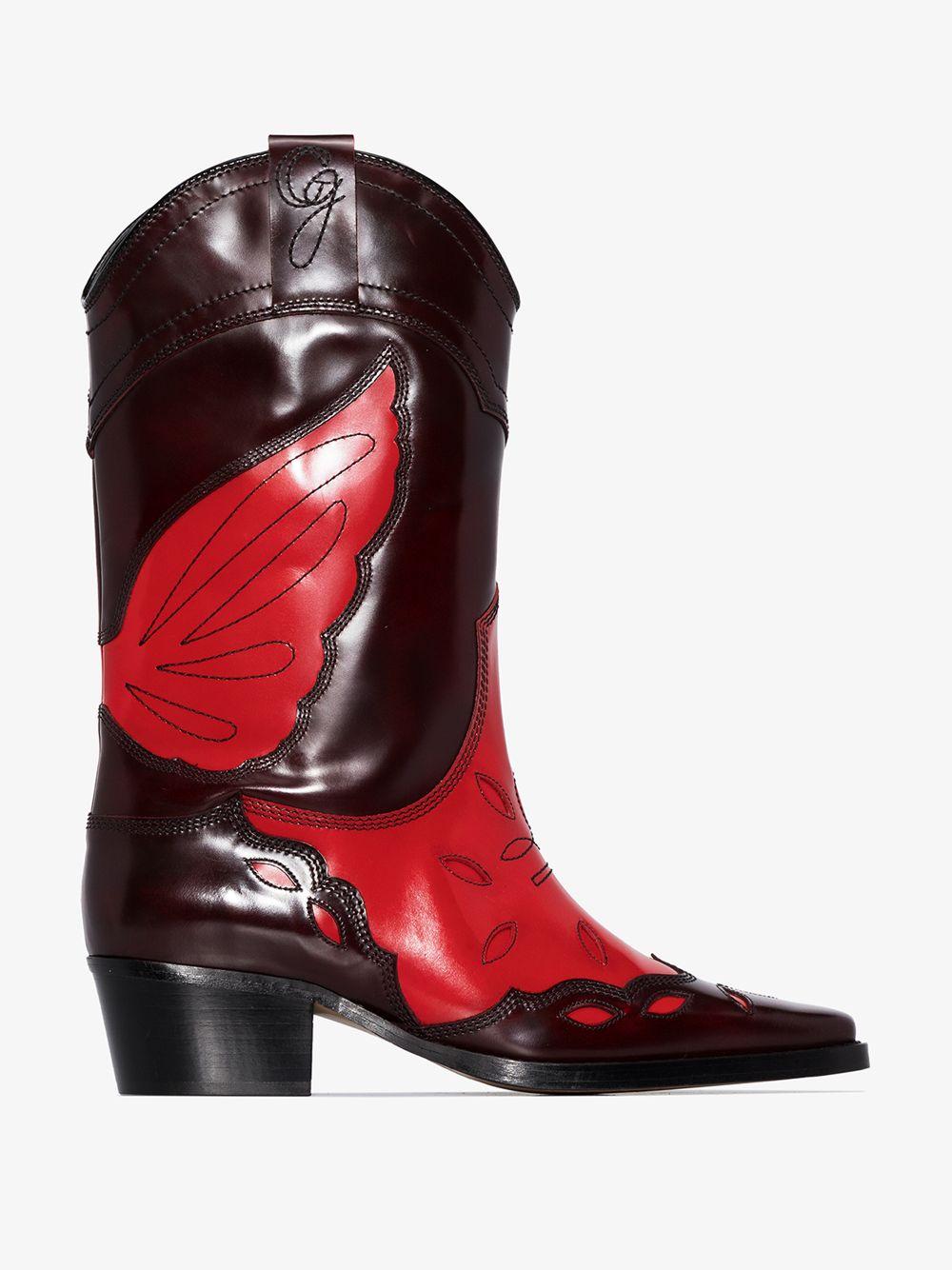 Ganni High Texas Boots in Red | Lyst