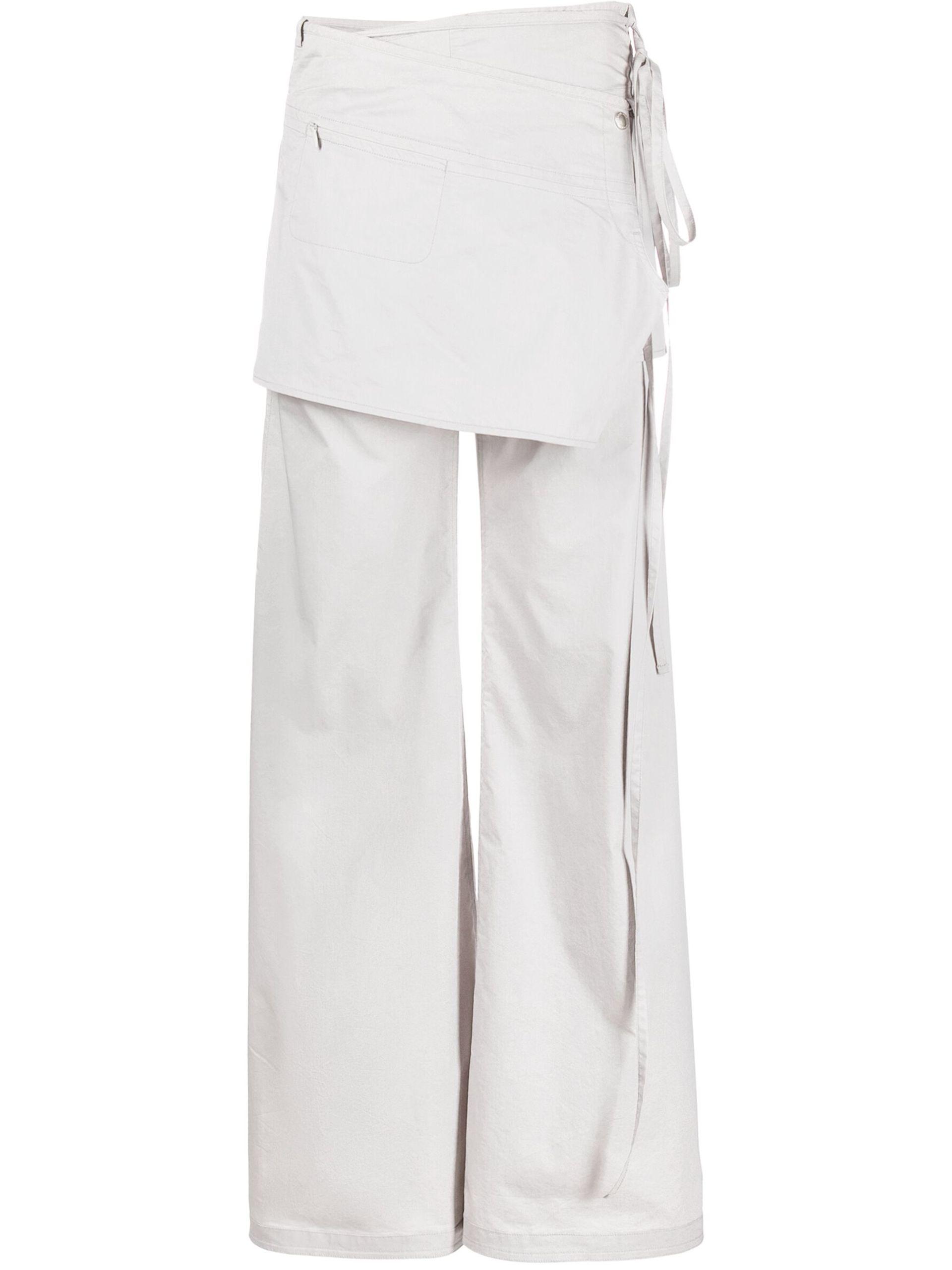 Low Classic Layered Wrap Skirt Trousers in White