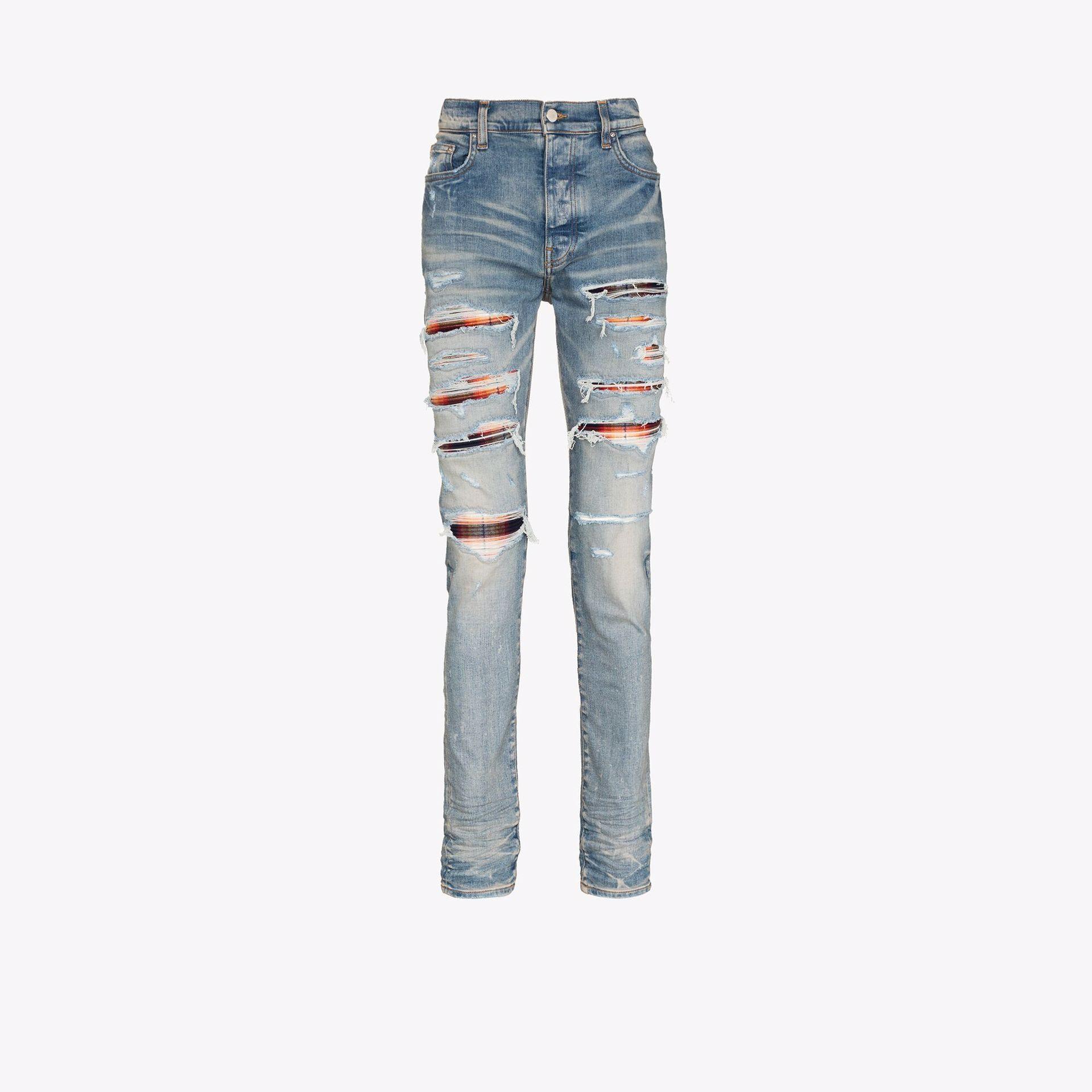 Amiri Thrasher Plaid Bandana Skinny Jeans in Blue for Men | Lyst Amiri Thrasher Plaid Bandana Skinny Jeans in Blue for Men | Lyst