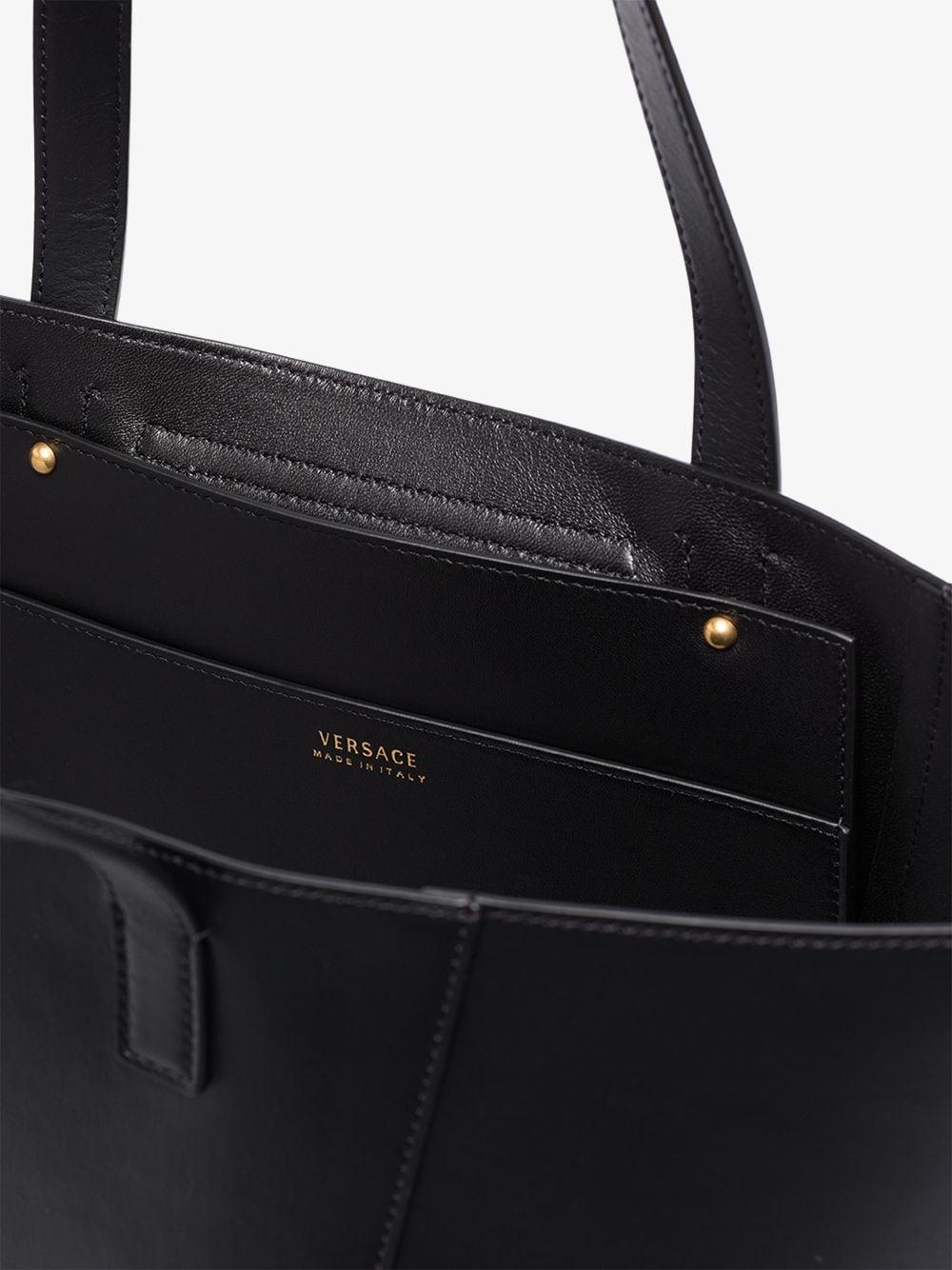 Virtus leather tote Versace Black in Leather - 30577439