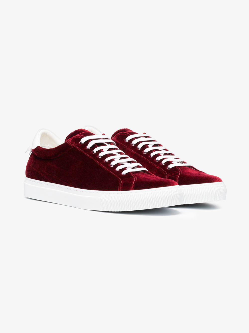 Givenchy Urban Street Velvet Low-top Sneakers in Burgundy (Red) for Men -  Lyst