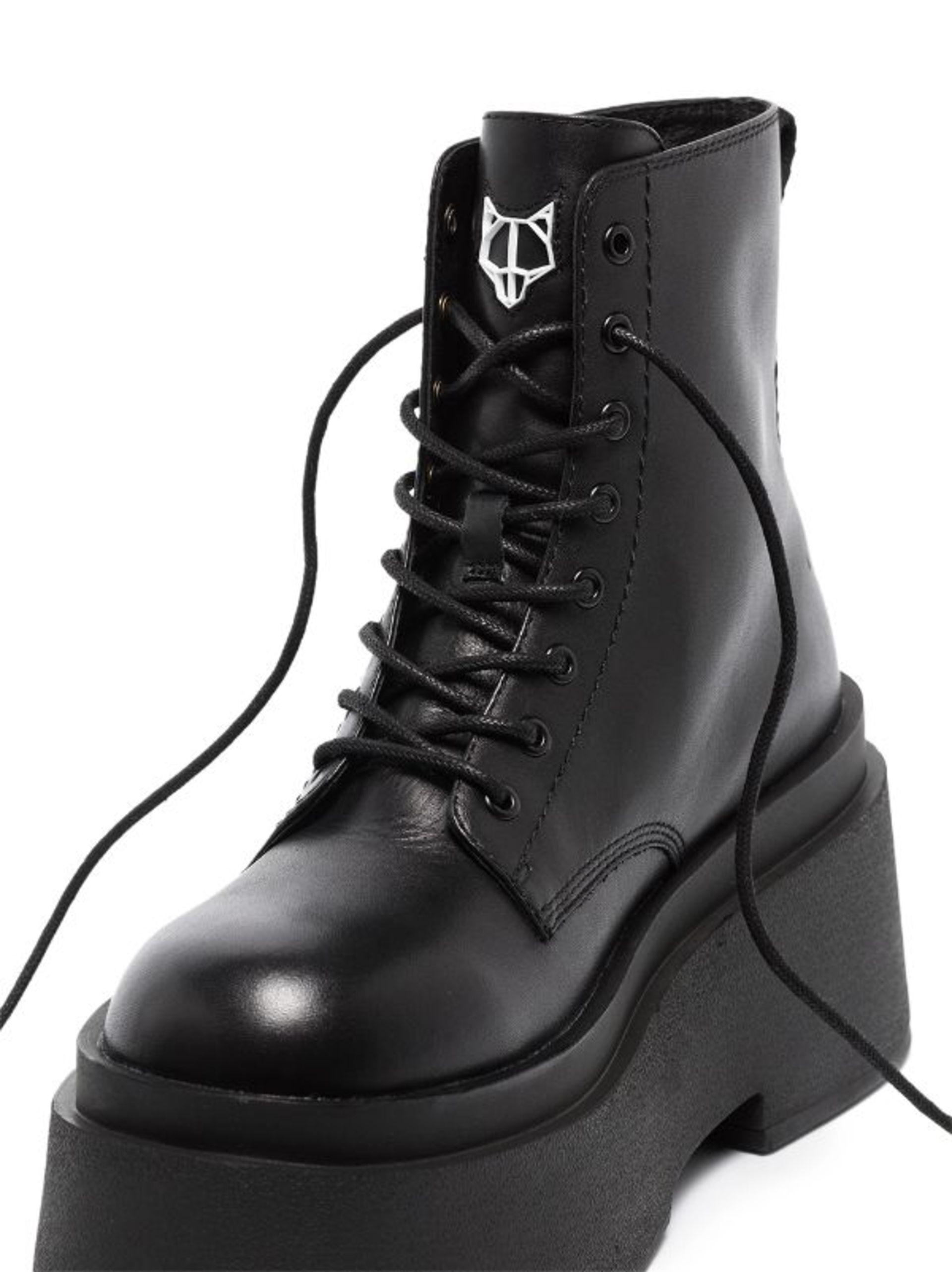 関送込【Naked Wolfe】SATURN レースアップ レザーブーツ Naked Wolfe Saturn 160 Platform Leather Boots - Women's