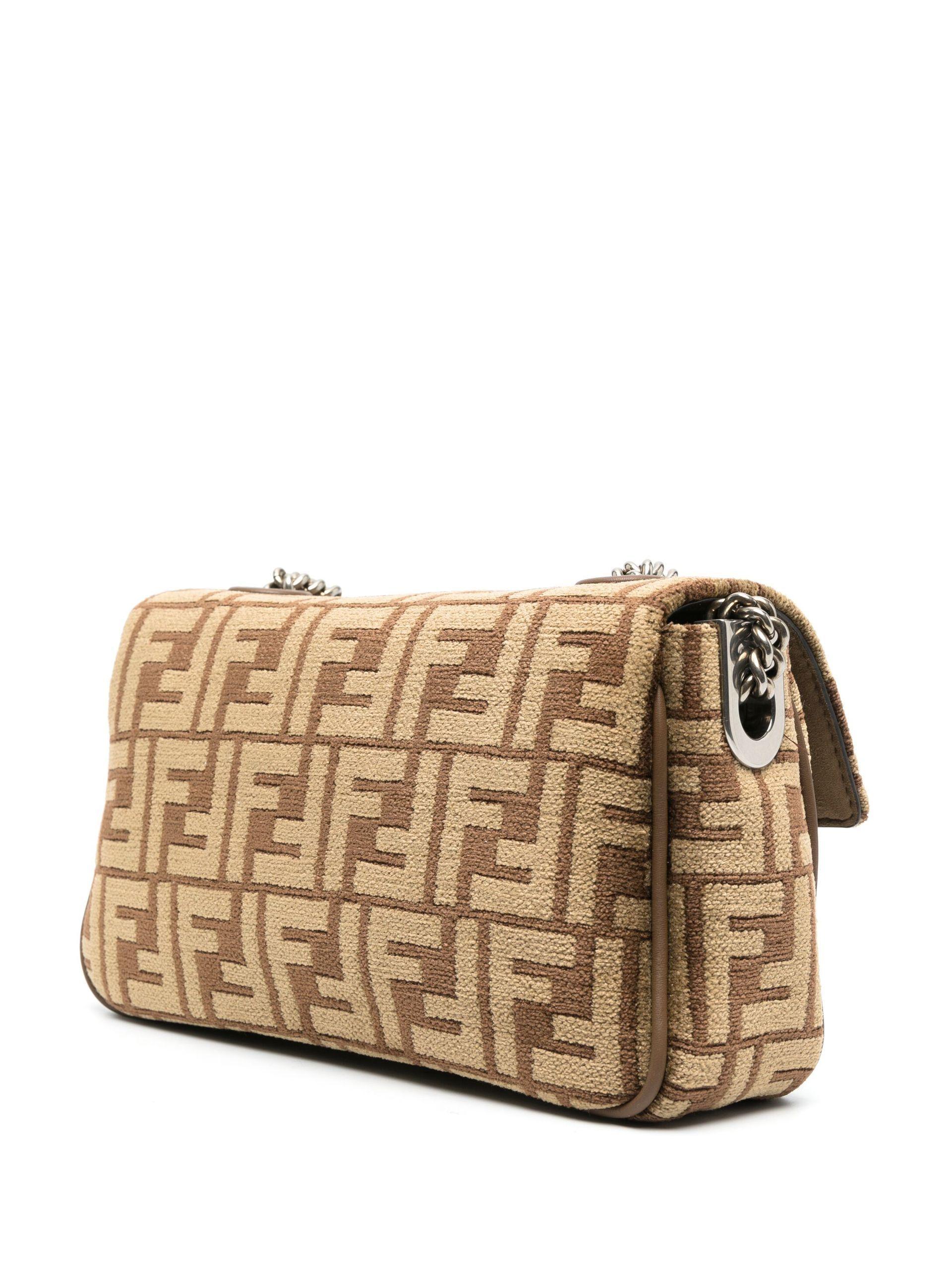 Fendi Tapestry Fabric Shoulder in Natural Lyst