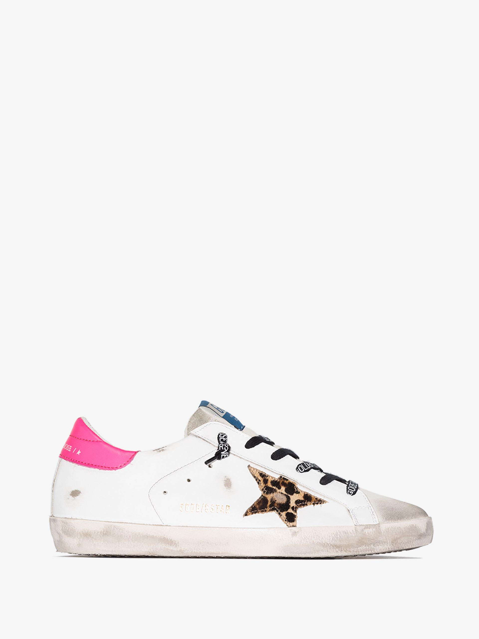 Golden Goose And Pink Super-star Neon Animal Print Sneakers in White | Lyst