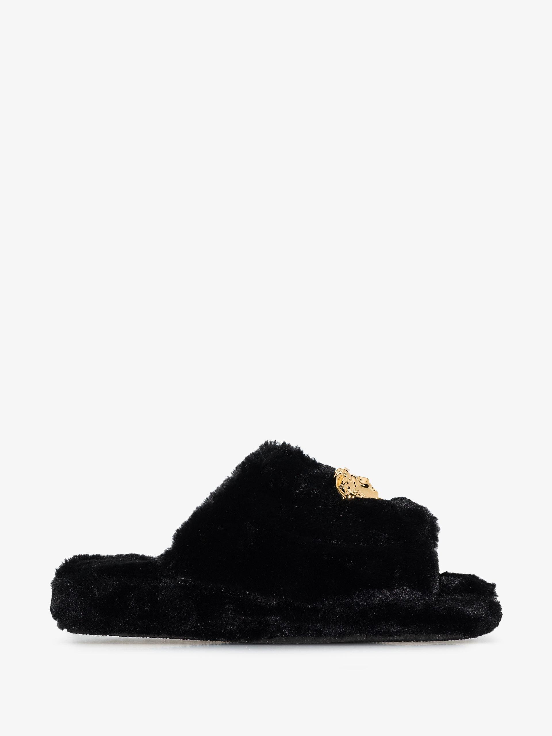 platform slippers fluffy