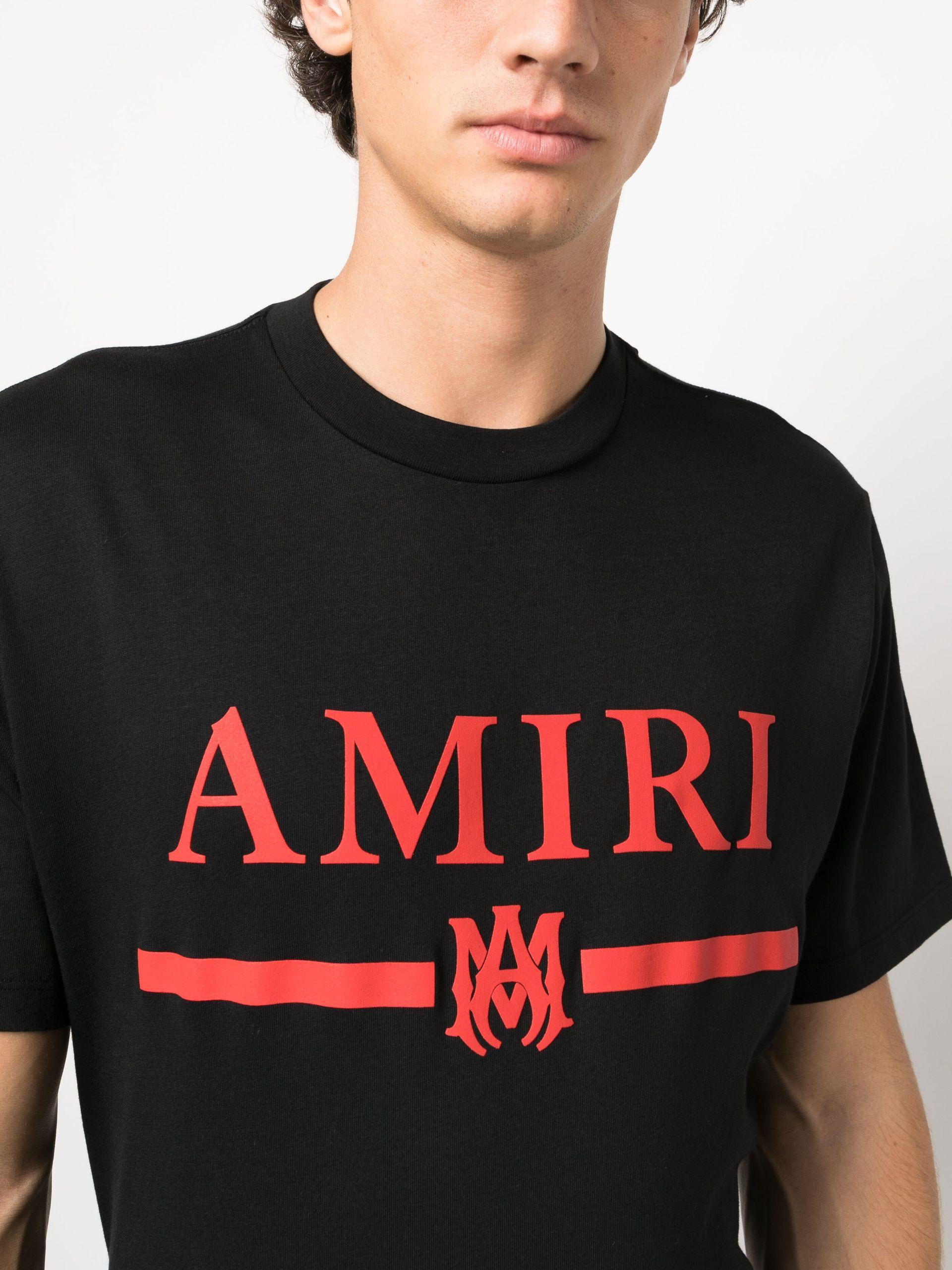 Tシャツ・カットソー Amiri Black Cotton T-Shirt With Logo AMIRI Black cotton T-shirt with logo | TheDoubleF
