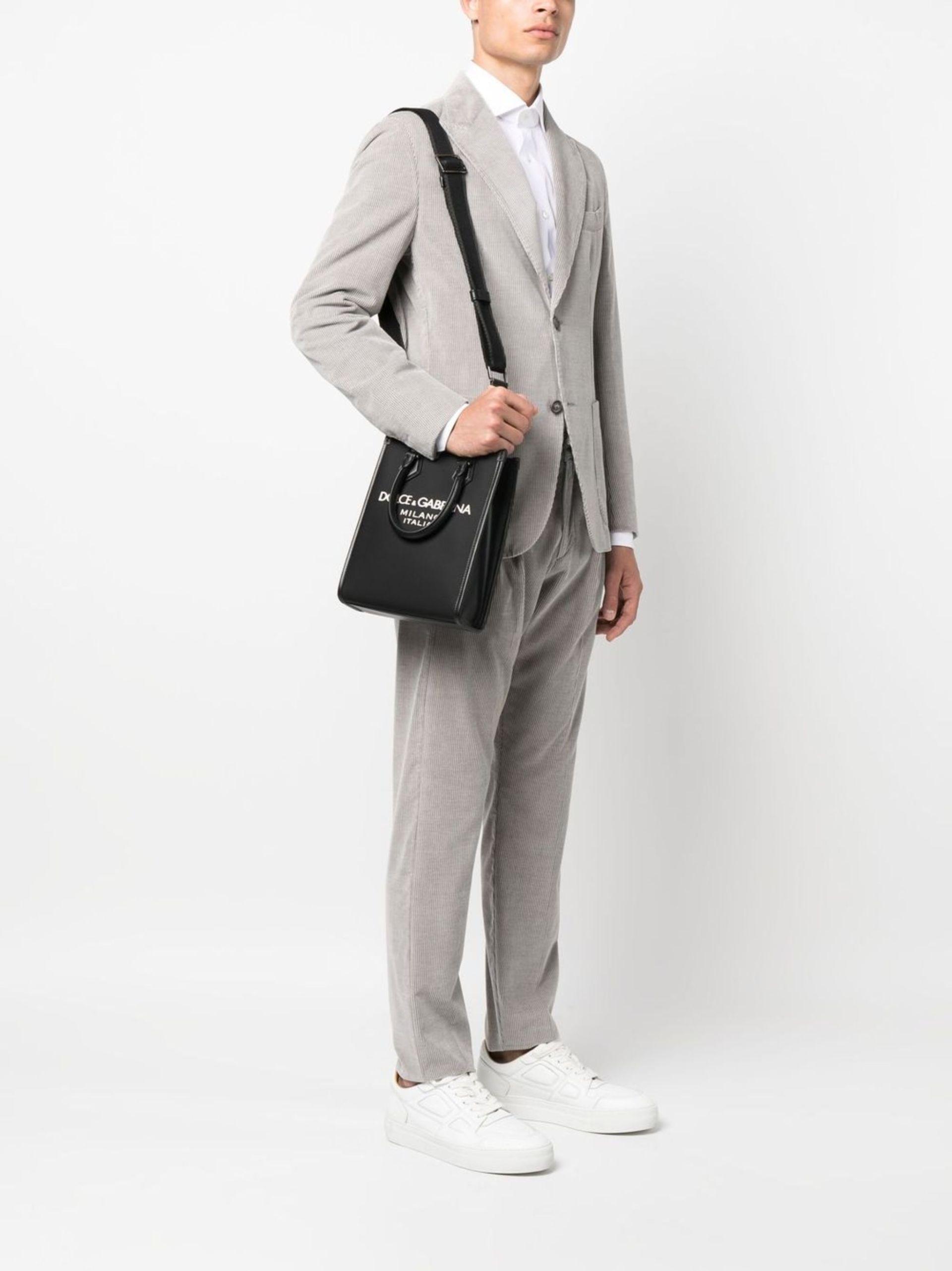 Dolce & Gabbana Small Raised Logo Tote Bag in Black for Men | Lyst