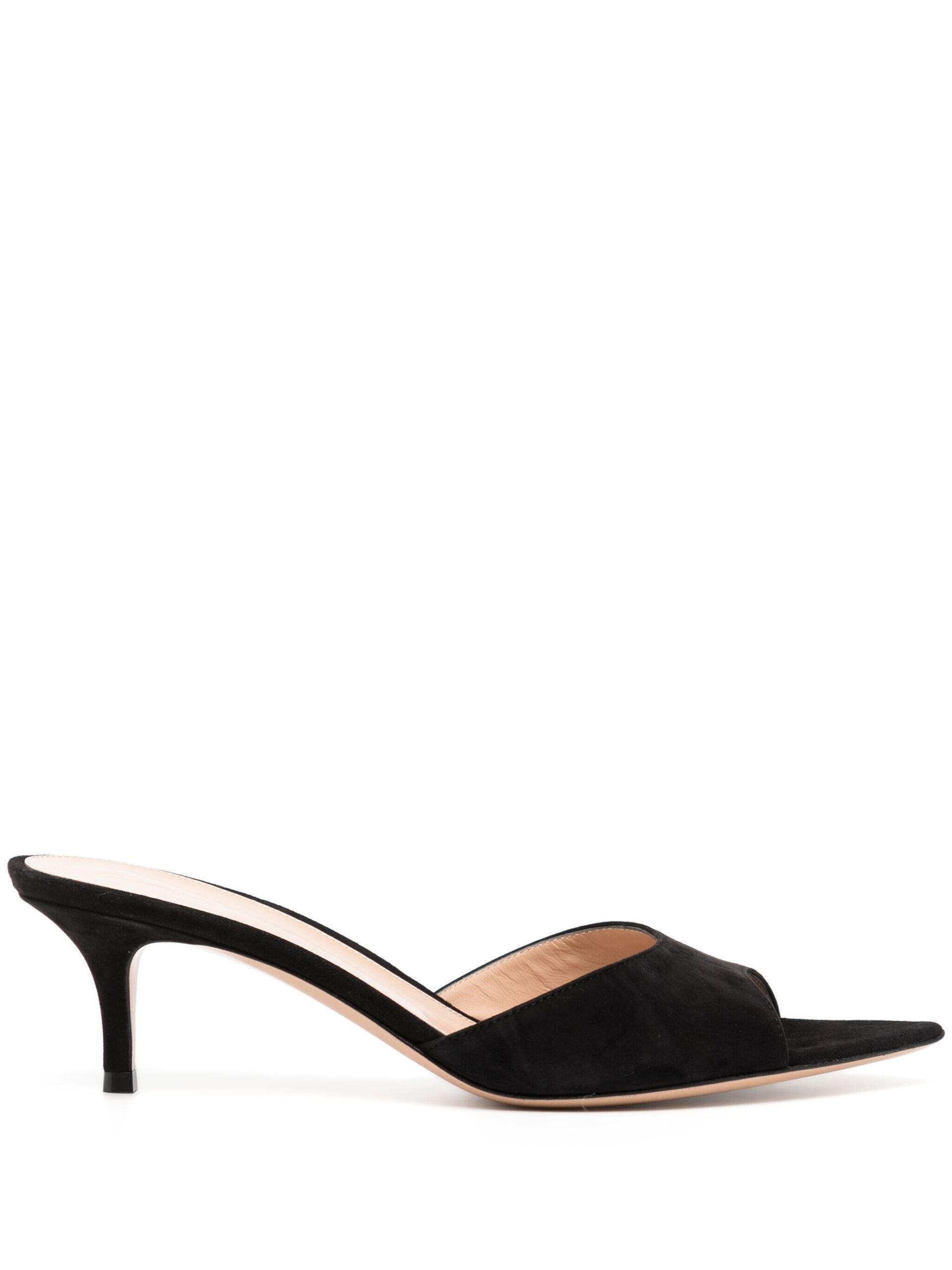 Gianvito Rossi Elle 55 Suede Mules in Black | Lyst