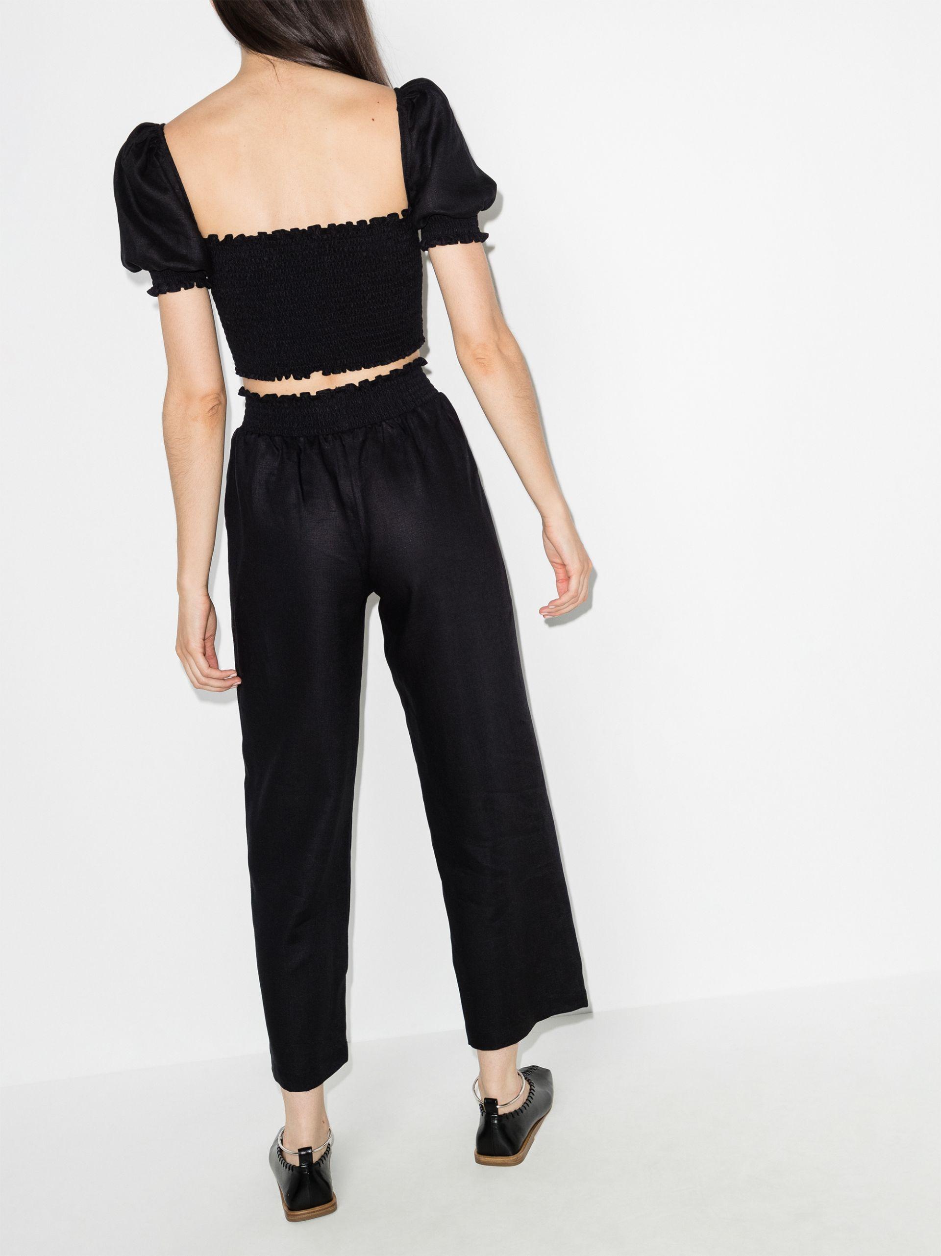 Reformation Mora Linen Top And Trousers Set - Women's - Linen/flax in Black  | Lyst