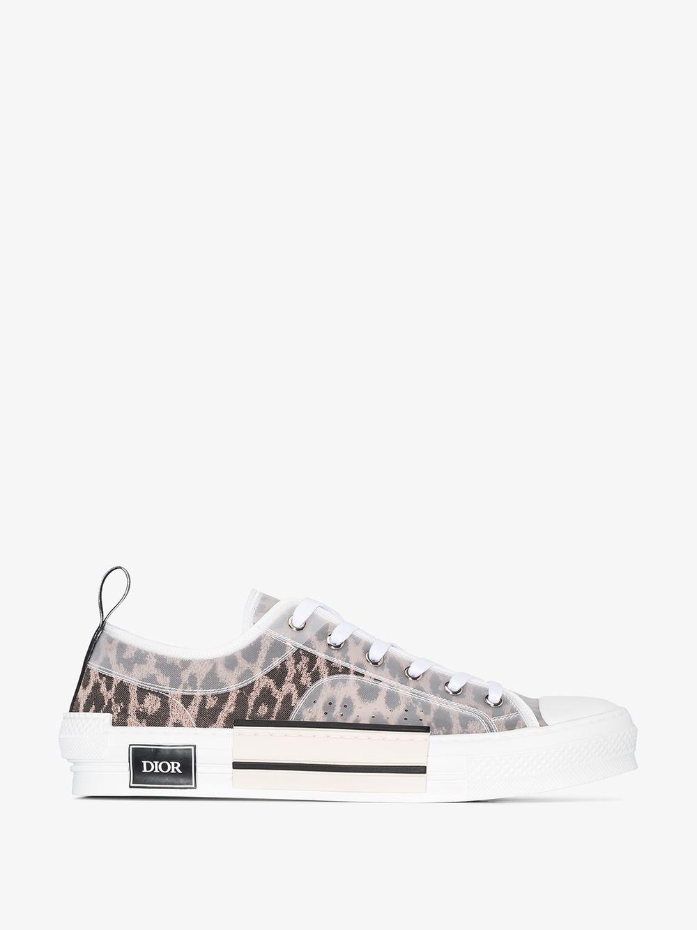 Dior Homme Brown Leopard Print Low Top Sneakers for Men | Lyst