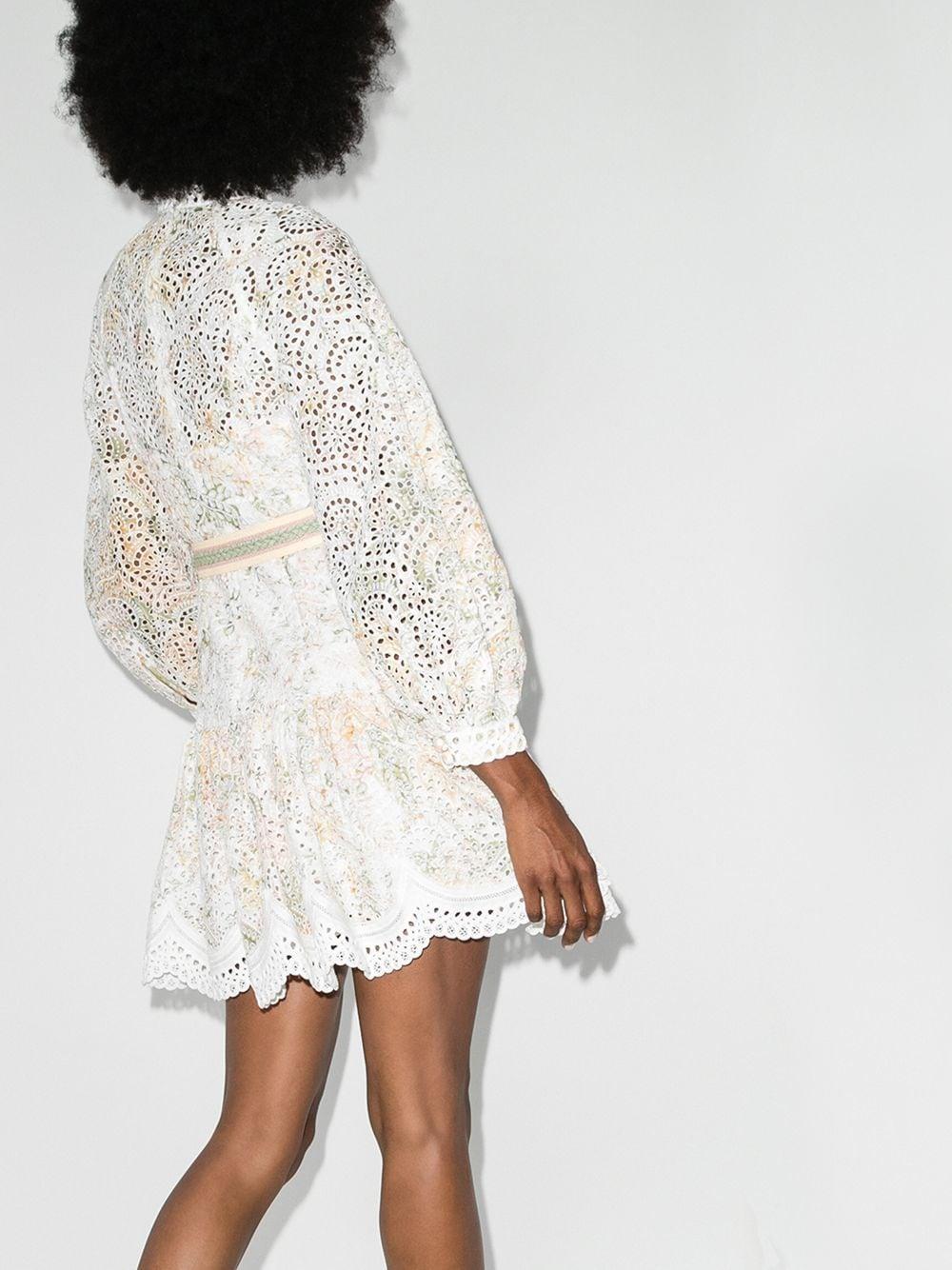 Zimmermann Synthetic Amelie Floral Mini Dress in White Lyst
