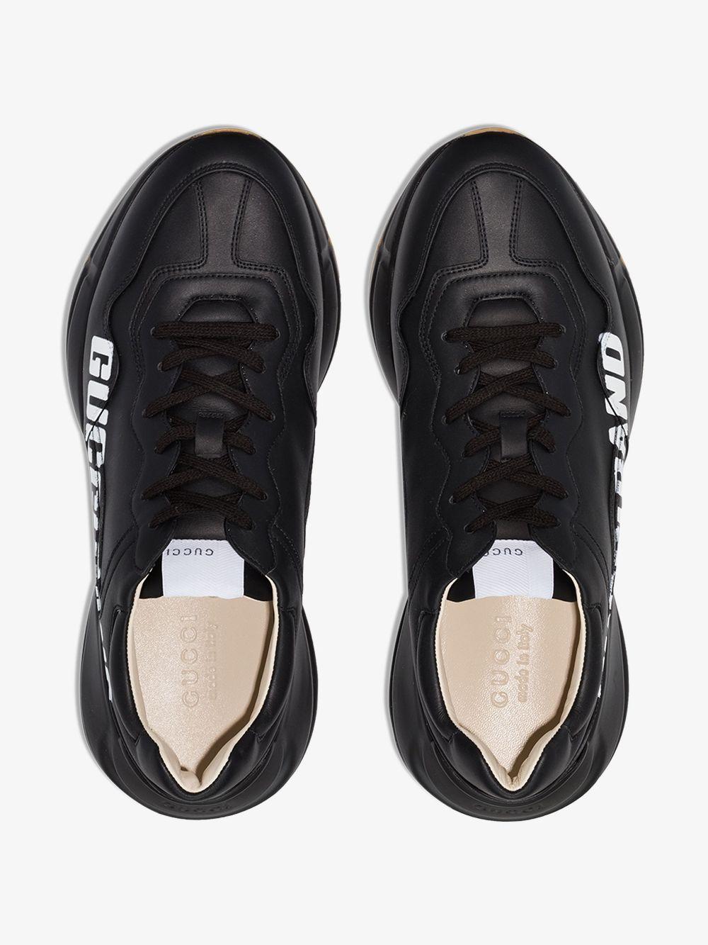 gucci black vintage rhyton sneakers