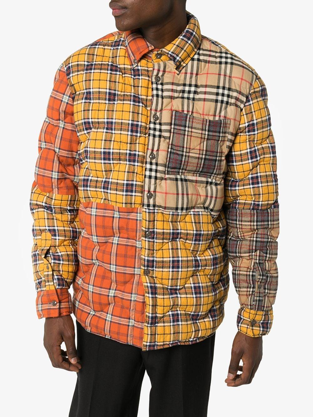 regering Forstyrre Udøve sport Burberry Contrast Check Cotton Flannel Puffer Overshirt for Men - Lyst