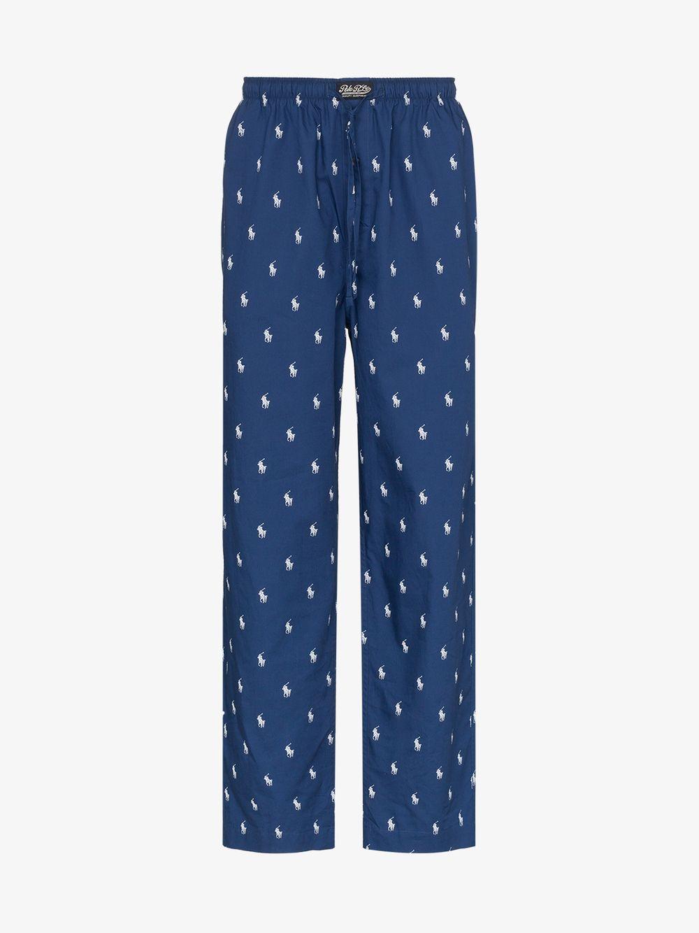 Polo Ralph Lauren Cotton Logo Print Pyjama Trousers in Blue for Men | Lyst