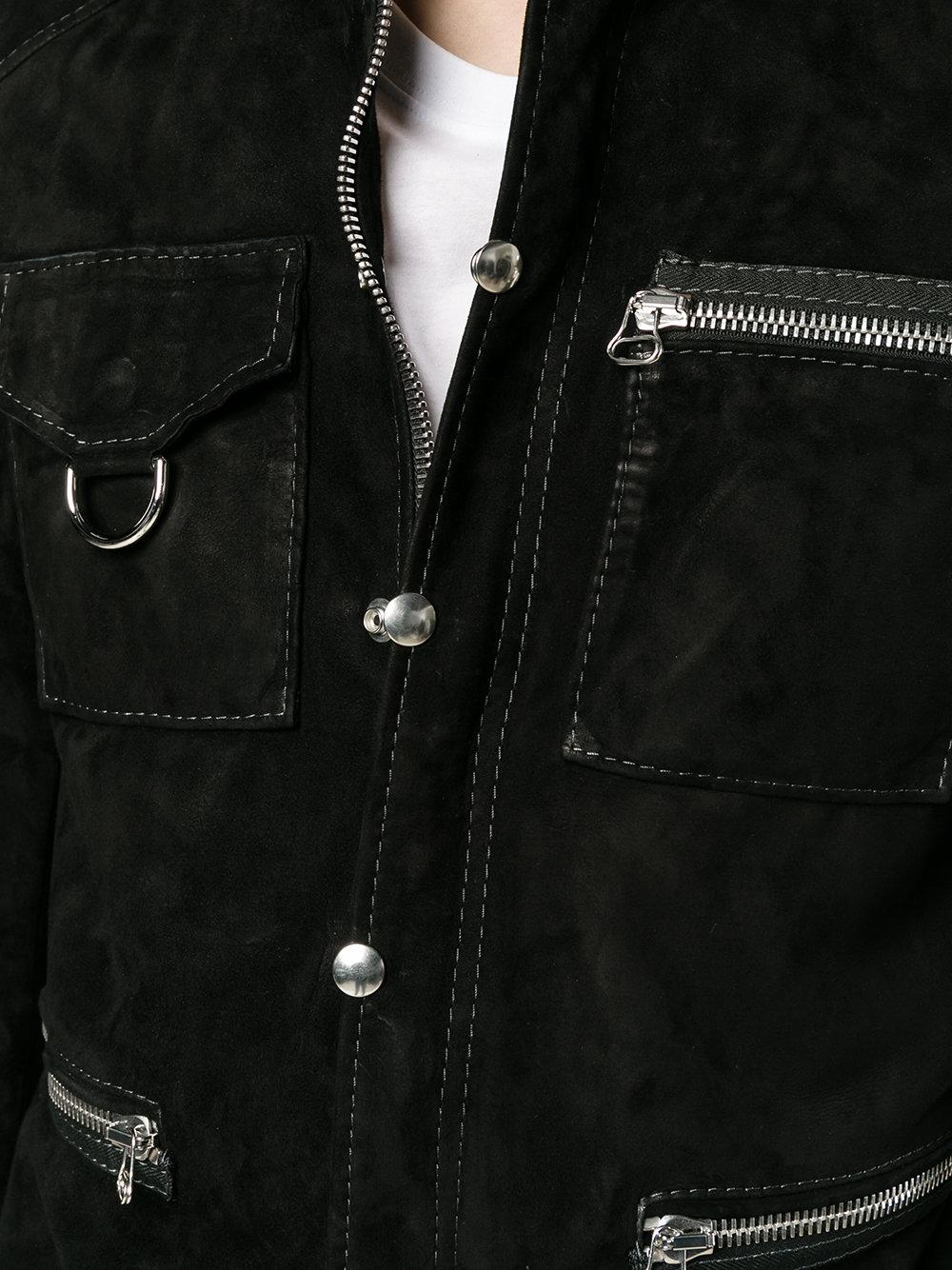 Lyst Lanvin Press Stud Leather Jacket In Black For Men Gallery