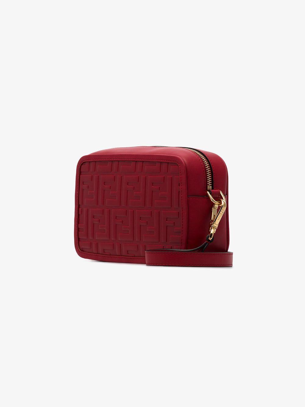 FENDI MINI CAMERA CASE Red leather bag - Juniagrey