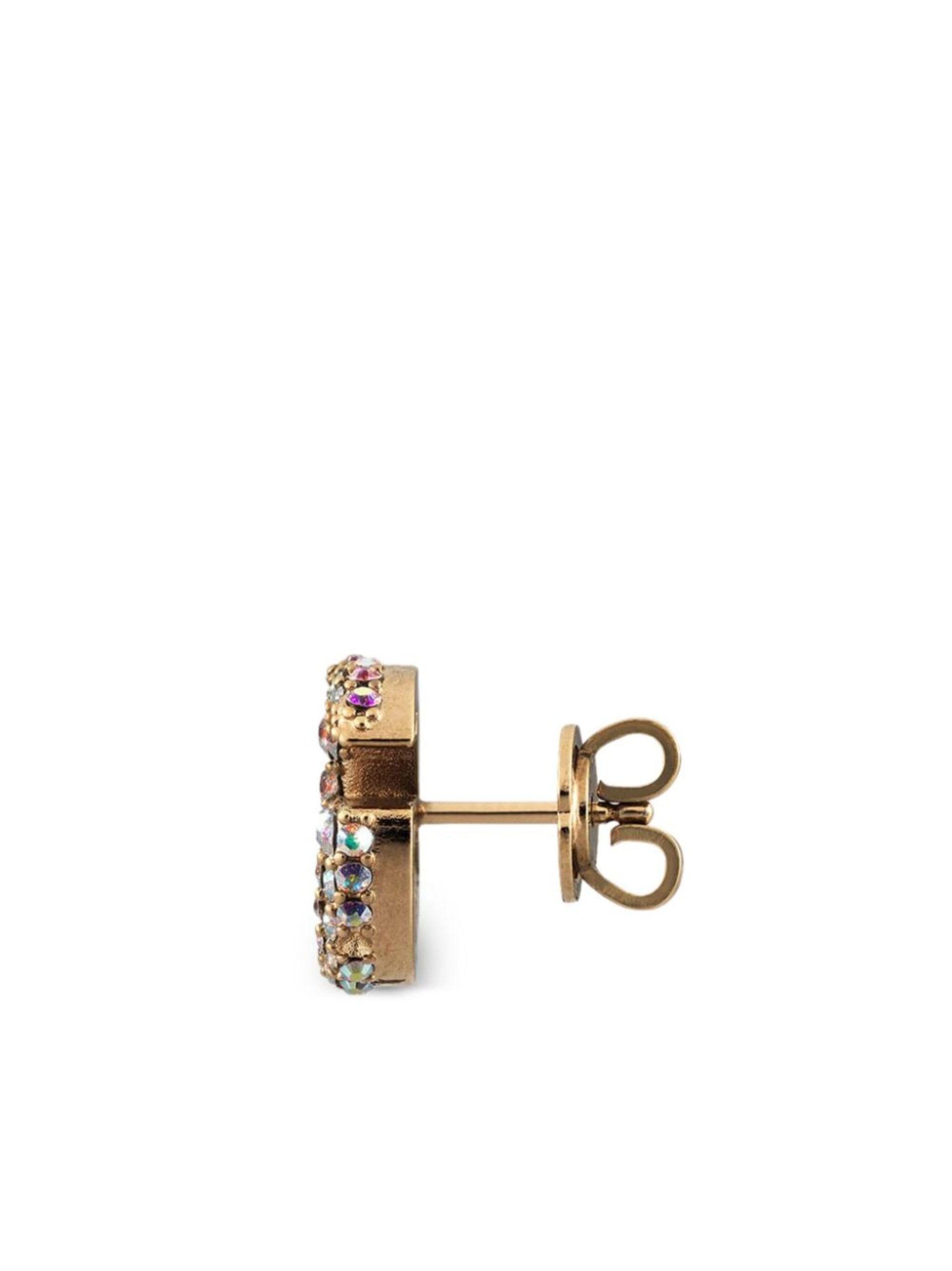 Gucci Double G Crystal-embellished Earrings in White | Lyst UK