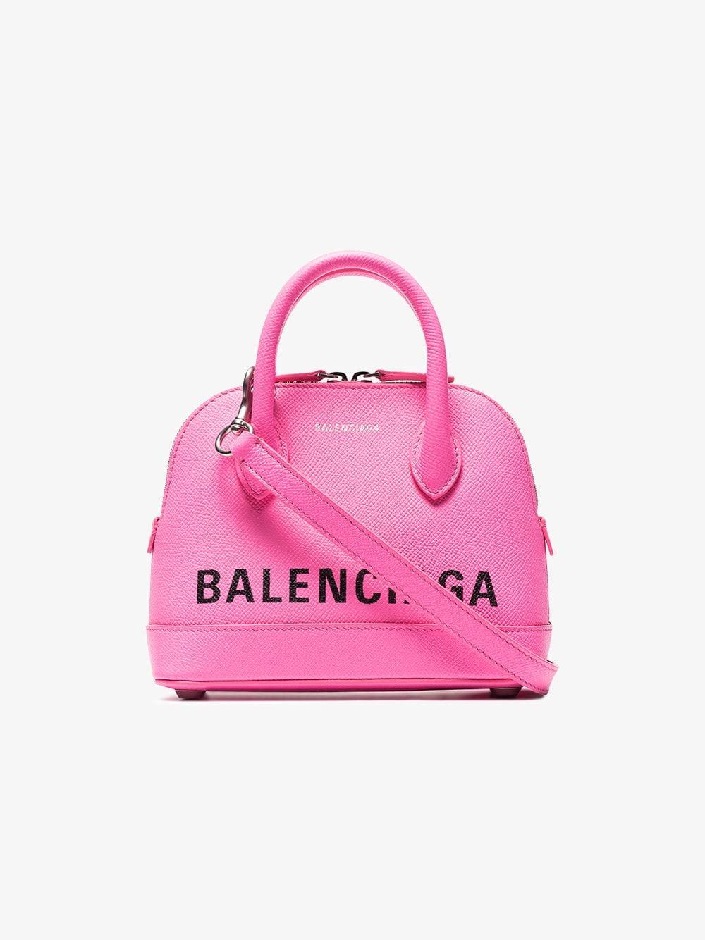 Balenciaga Xxs Ville Leather Top Handle Bag in Pink | Lyst