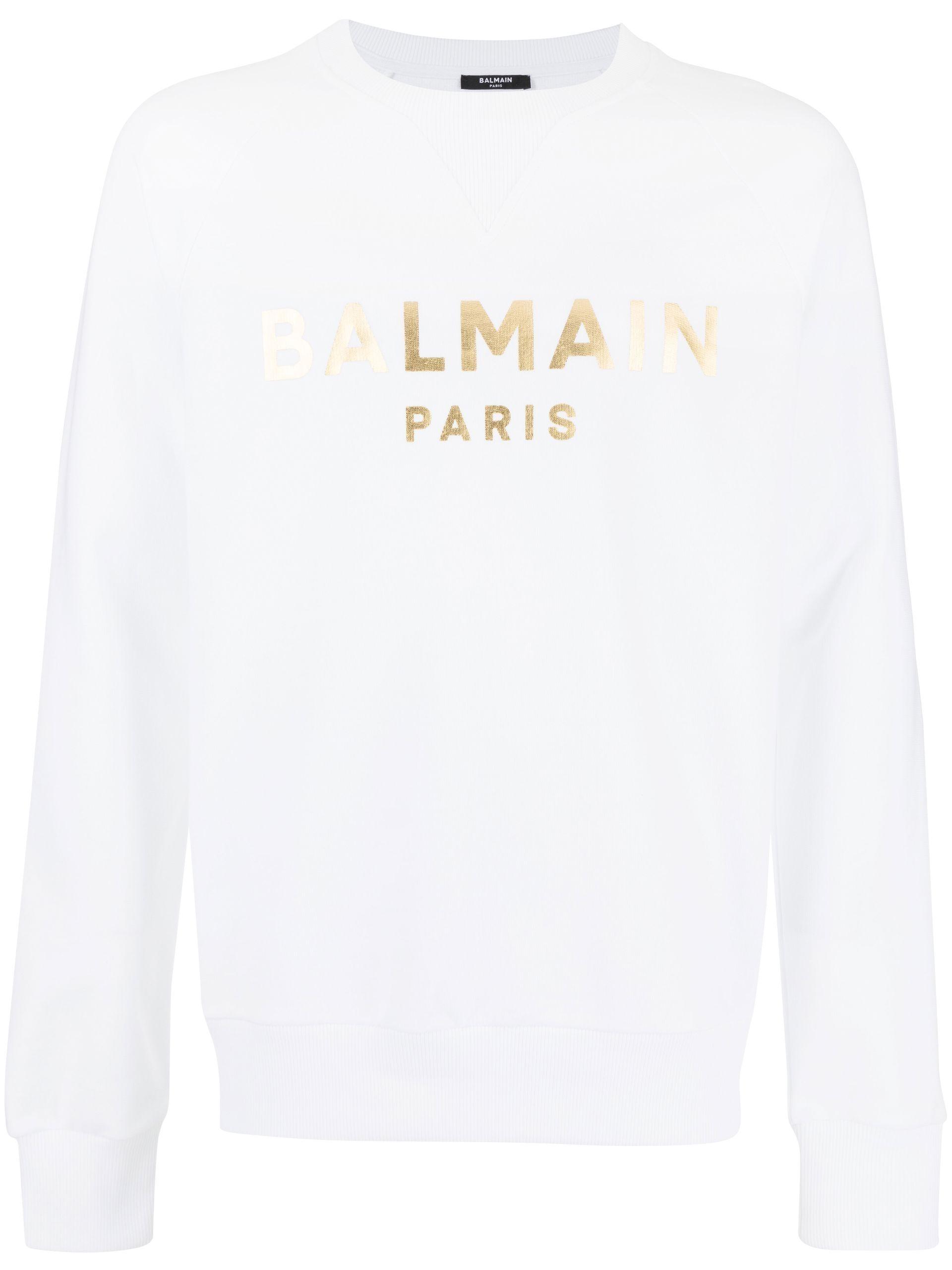 Balmain White Gold Foil Logo Cotton 