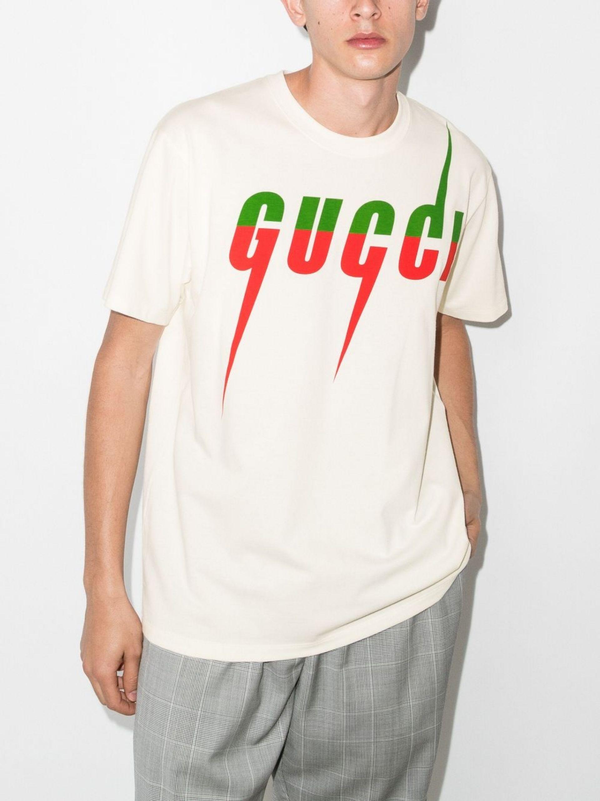 Gucci Blade Print White T shirt | Crepslocker