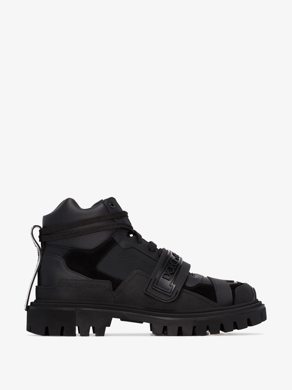 & Gabbana Panelled Logo Hiking Boots in Black for Men | Lyst