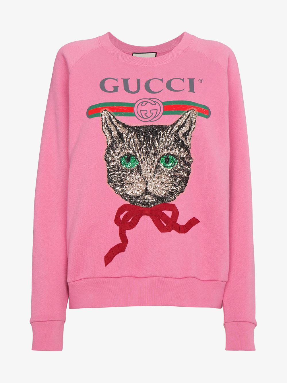 gucci sequin cat hoodie