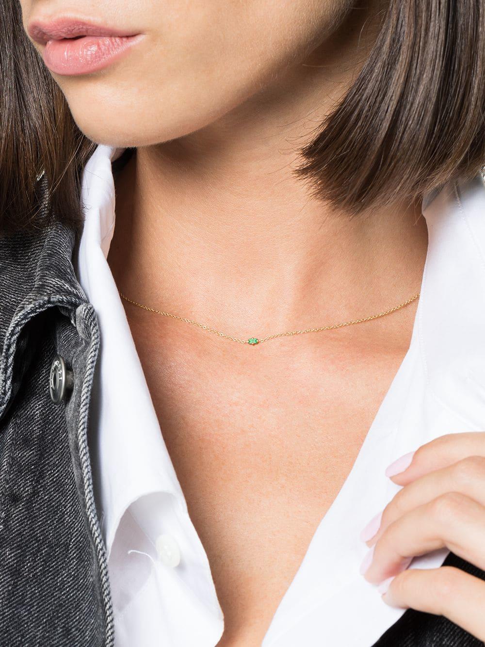 Lizzie Mandler Womens Green Floating Emerald Necklace - Lyst