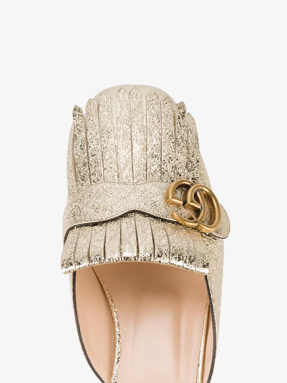 gucci marmont metallic mule