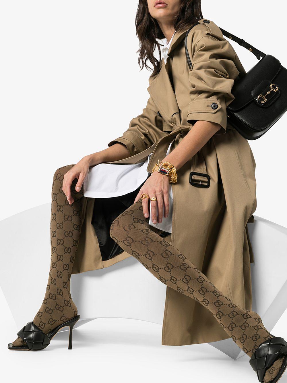 Gucci Intarsia Tights - Brown  Patterned tights, Gucci pattern