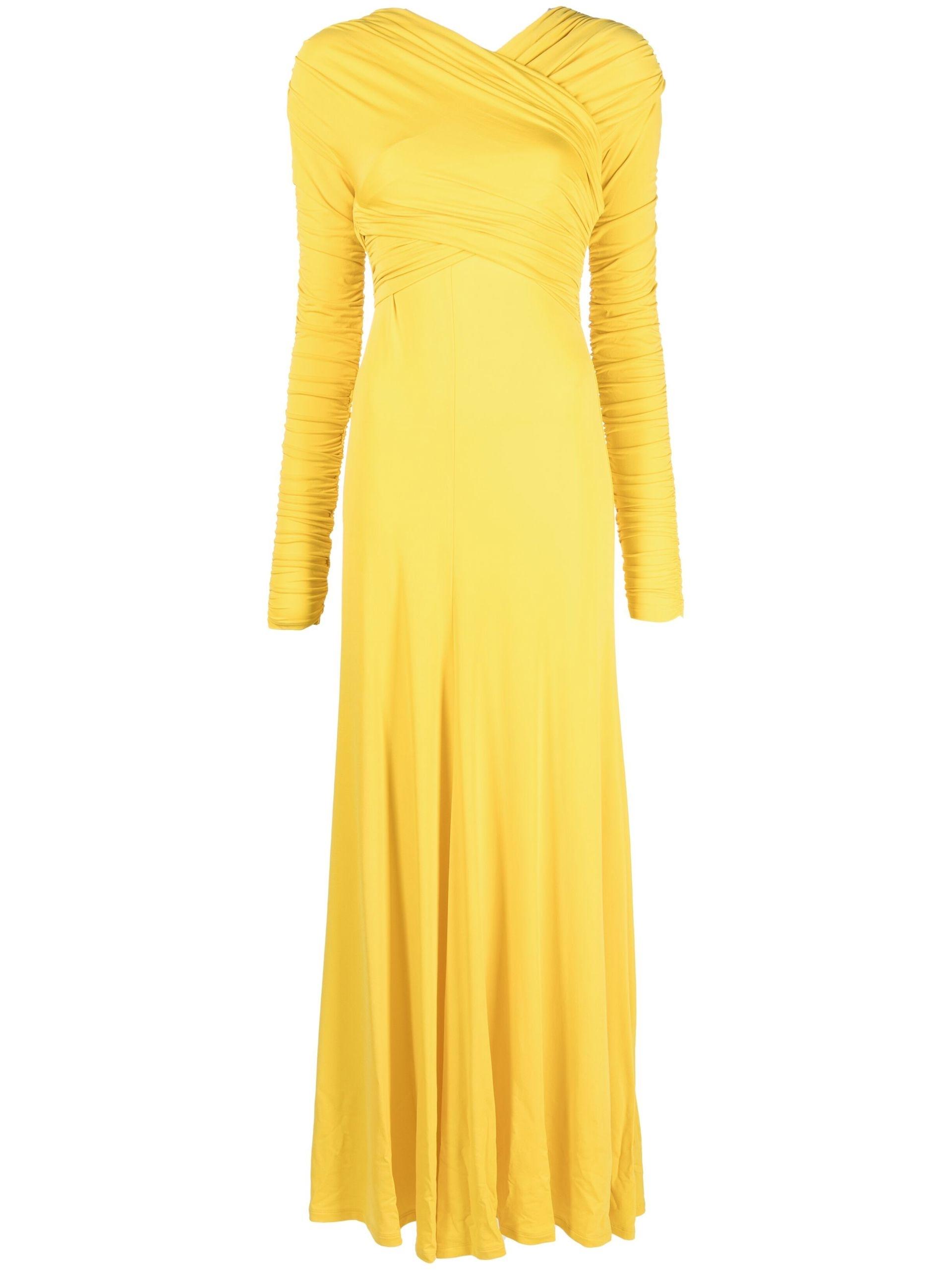 TOVE Aurelie Draped Maxi Dress in Yellow | Lyst
