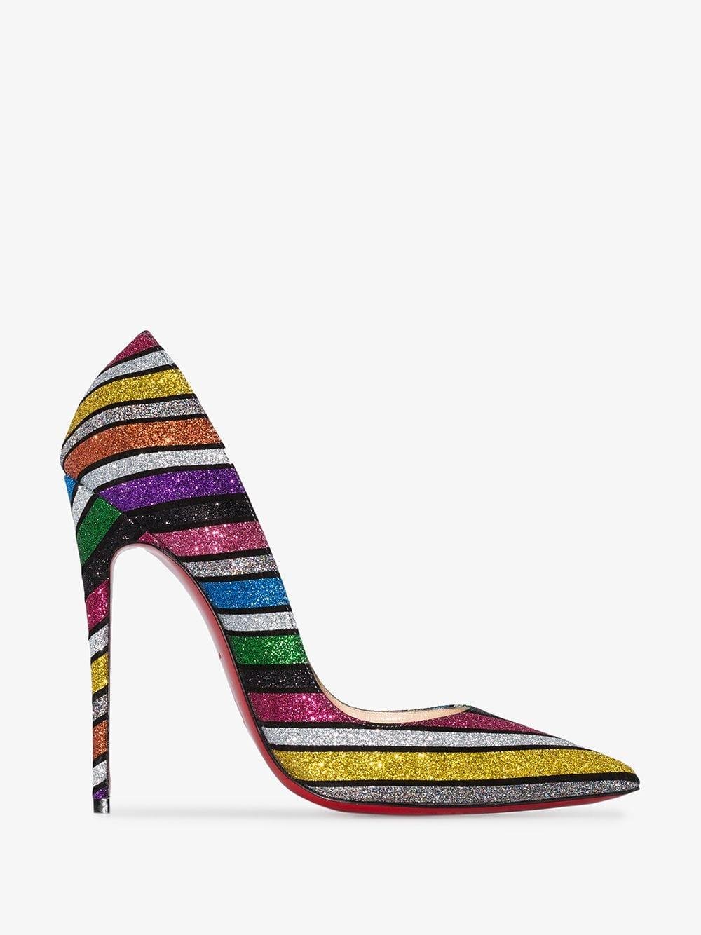 Forberedende navn Industriel Betydning Christian Louboutin Multicoloured So Kate 120 Rainbow Glitter Leather Pumps  | Lyst