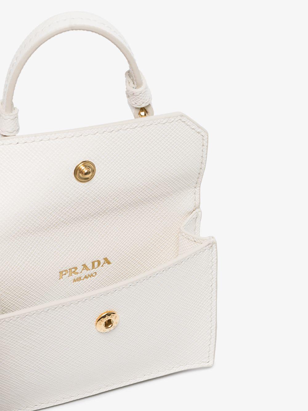 Odette leather mini bag Prada White in Leather - 36713690