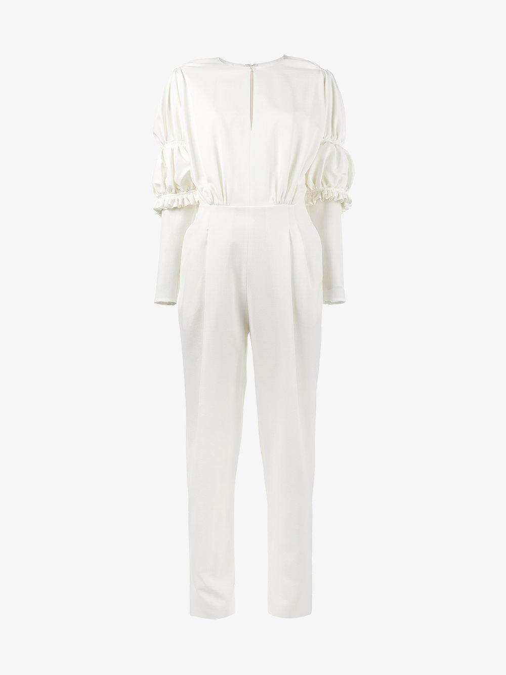 Emilia Wickstead Silk Barrett Jumpsuit in White - Lyst