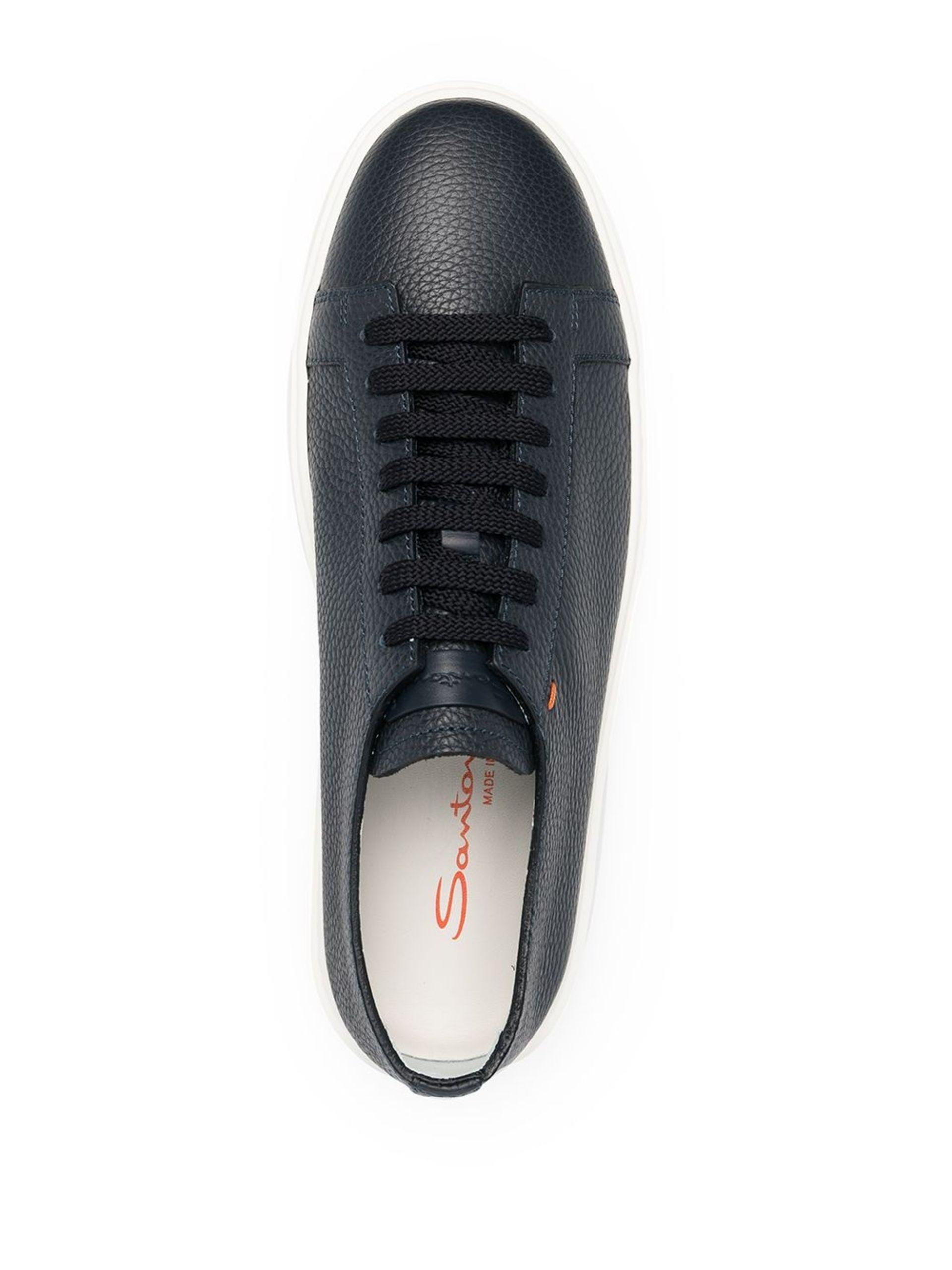 Santoni Leather Sneakers in Blue for Men | Lyst