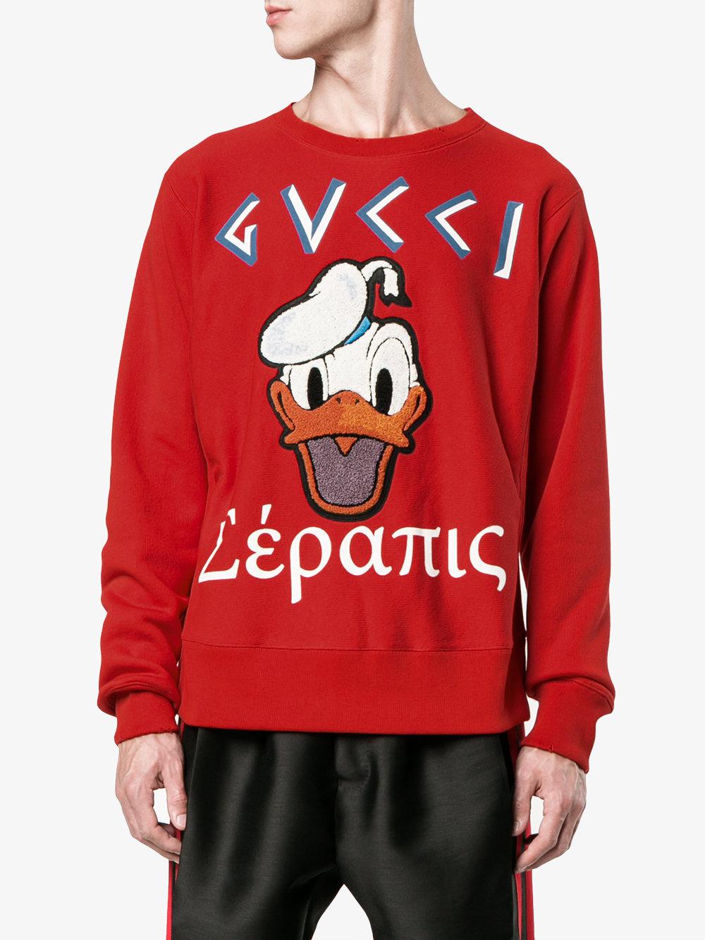 Gucci Duck Applique Sweatshirt Red | Lyst
