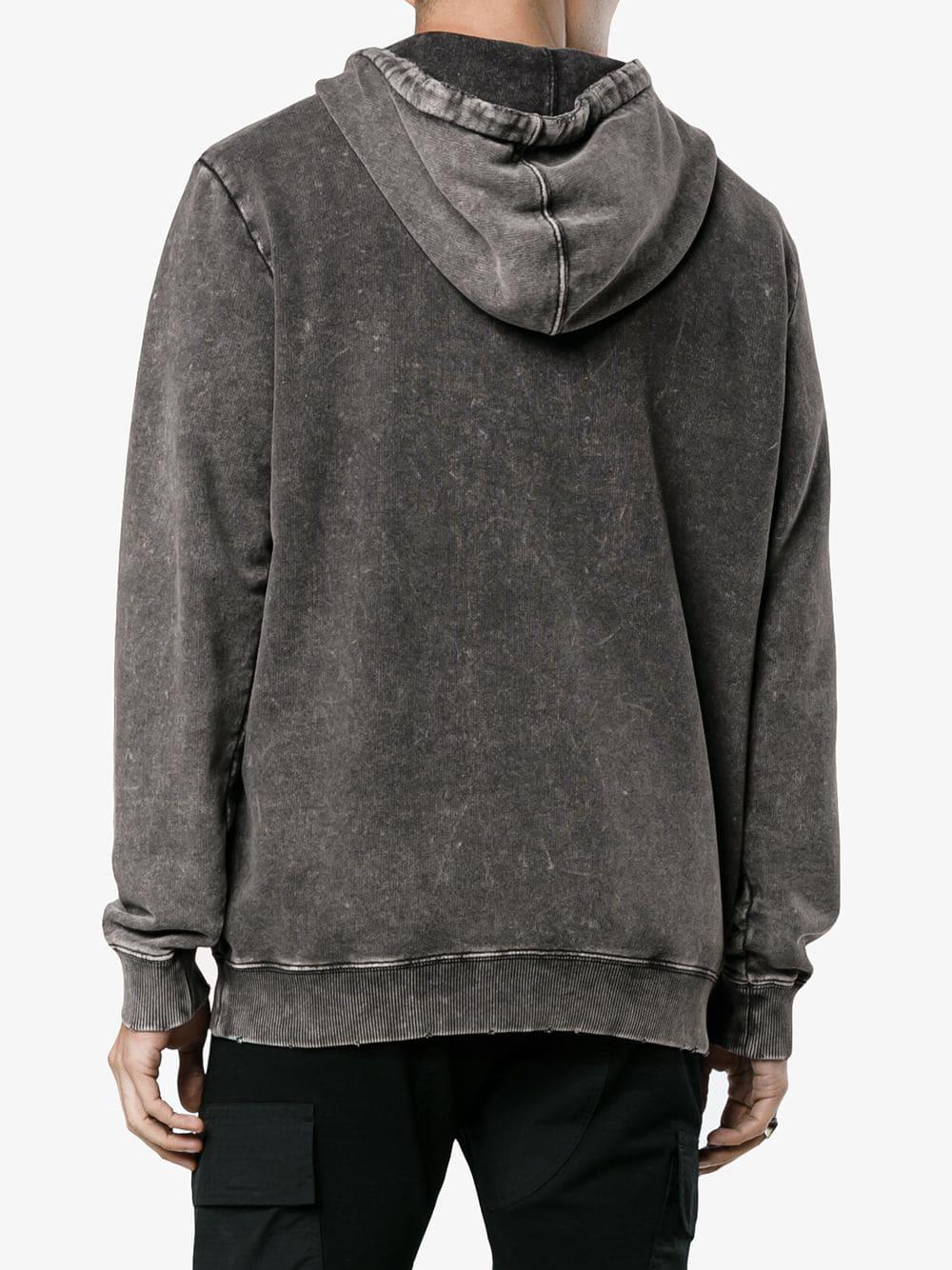 Saint Laurent Cotton Grey Stone Washed Hoodie By in Grey for Men - Lyst
