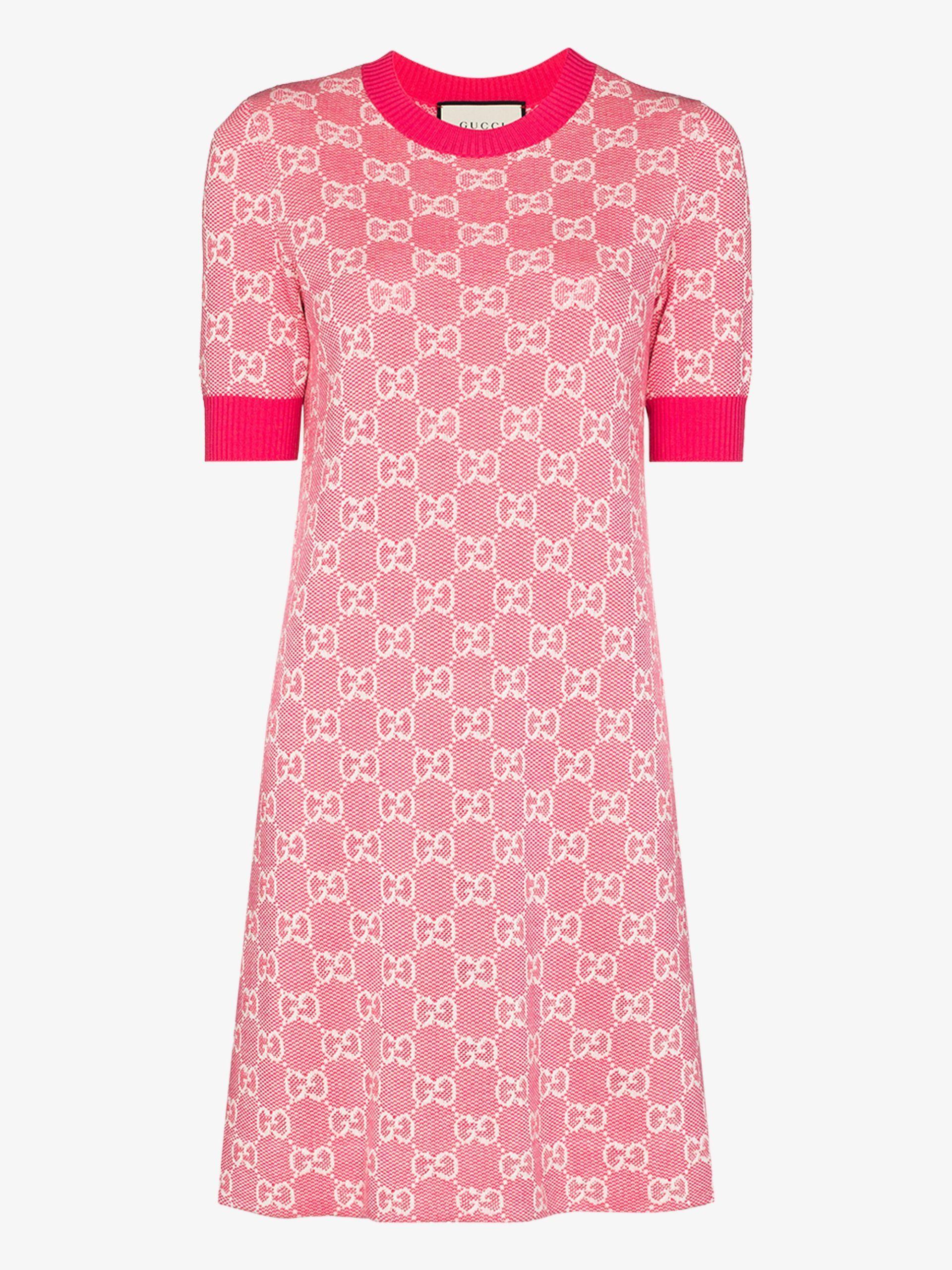 Gucci GG Supreme Dress in Pink | Lyst