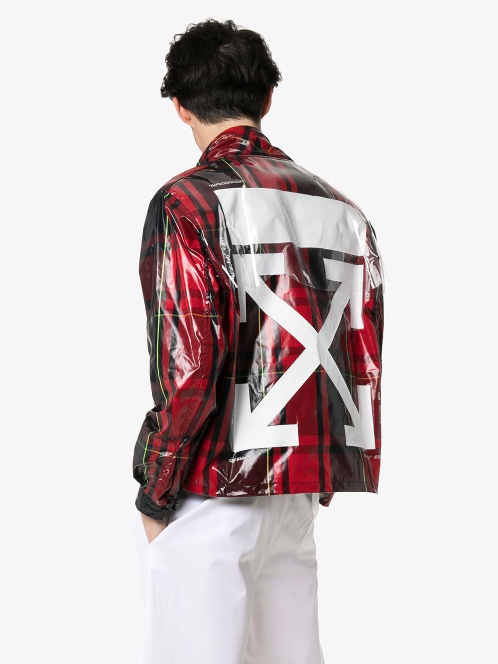 Off-White c/o Virgil Abloh Rubber Checked Anorak in Red for Men | Lyst