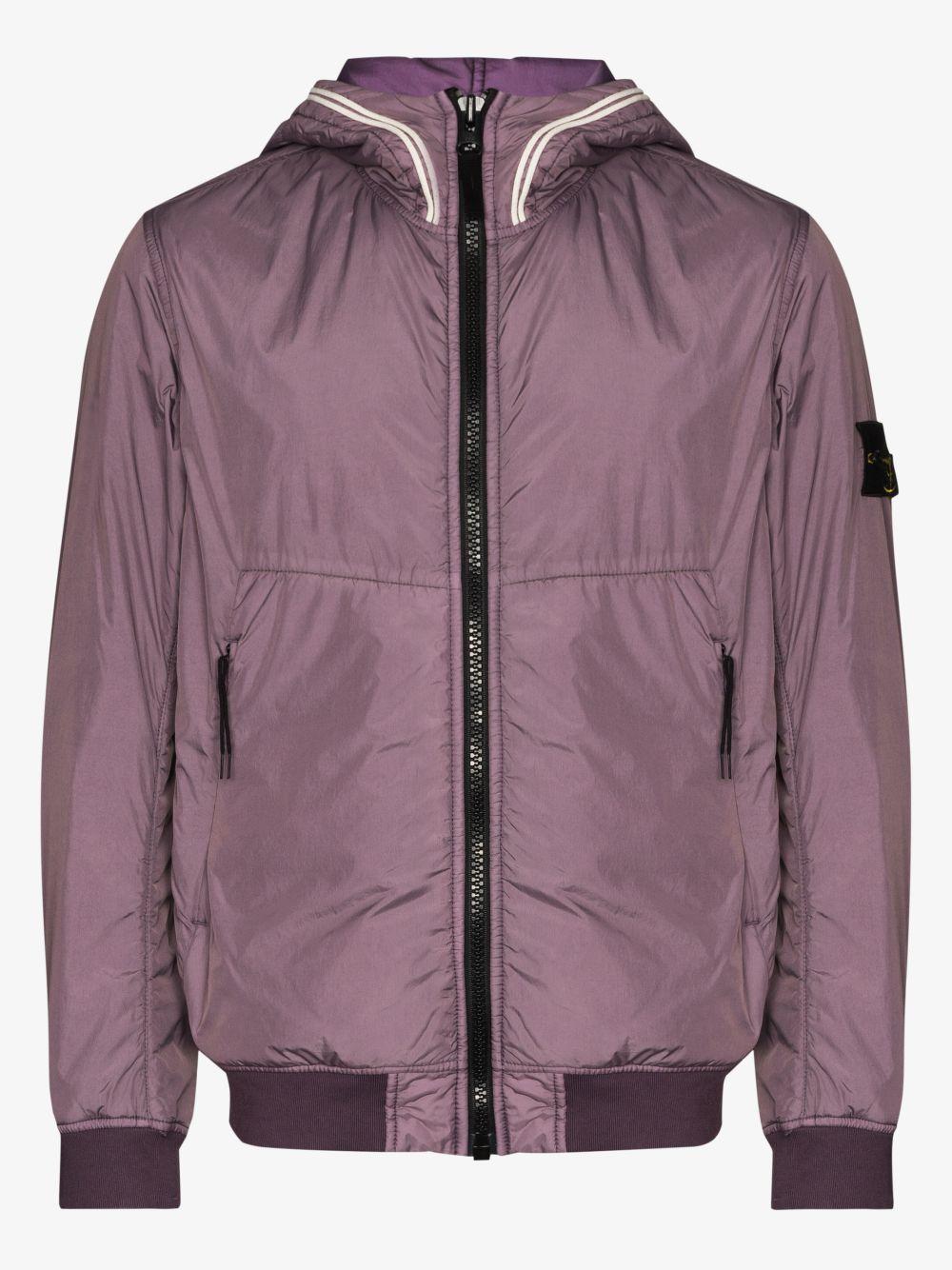 Stone Island Synthetic Padded Hooded Jacket in Purple for Men - Lyst
