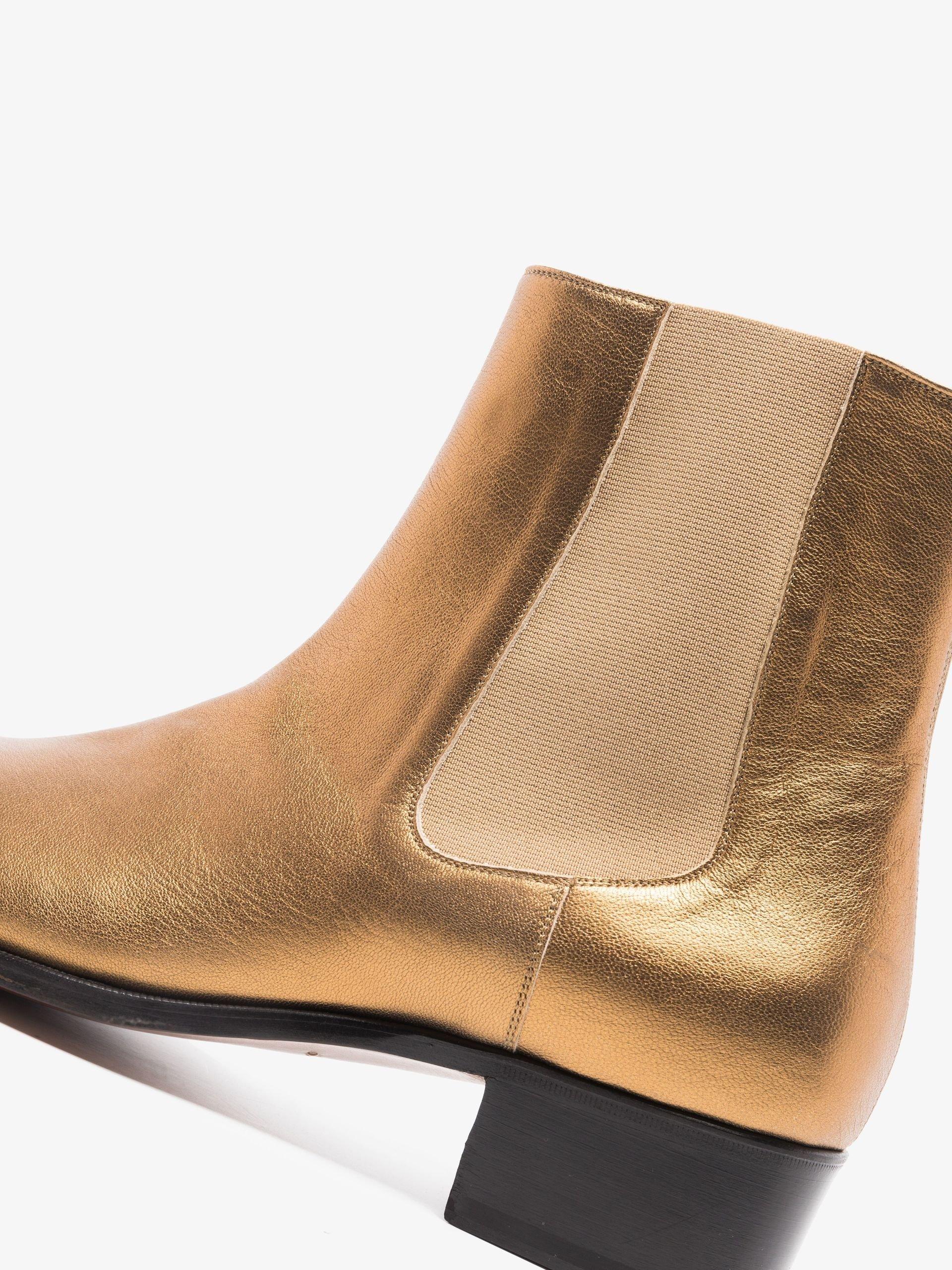 Tom Ford Gold Bradden Leather Chelsea Boots in Natural for Men | Lyst