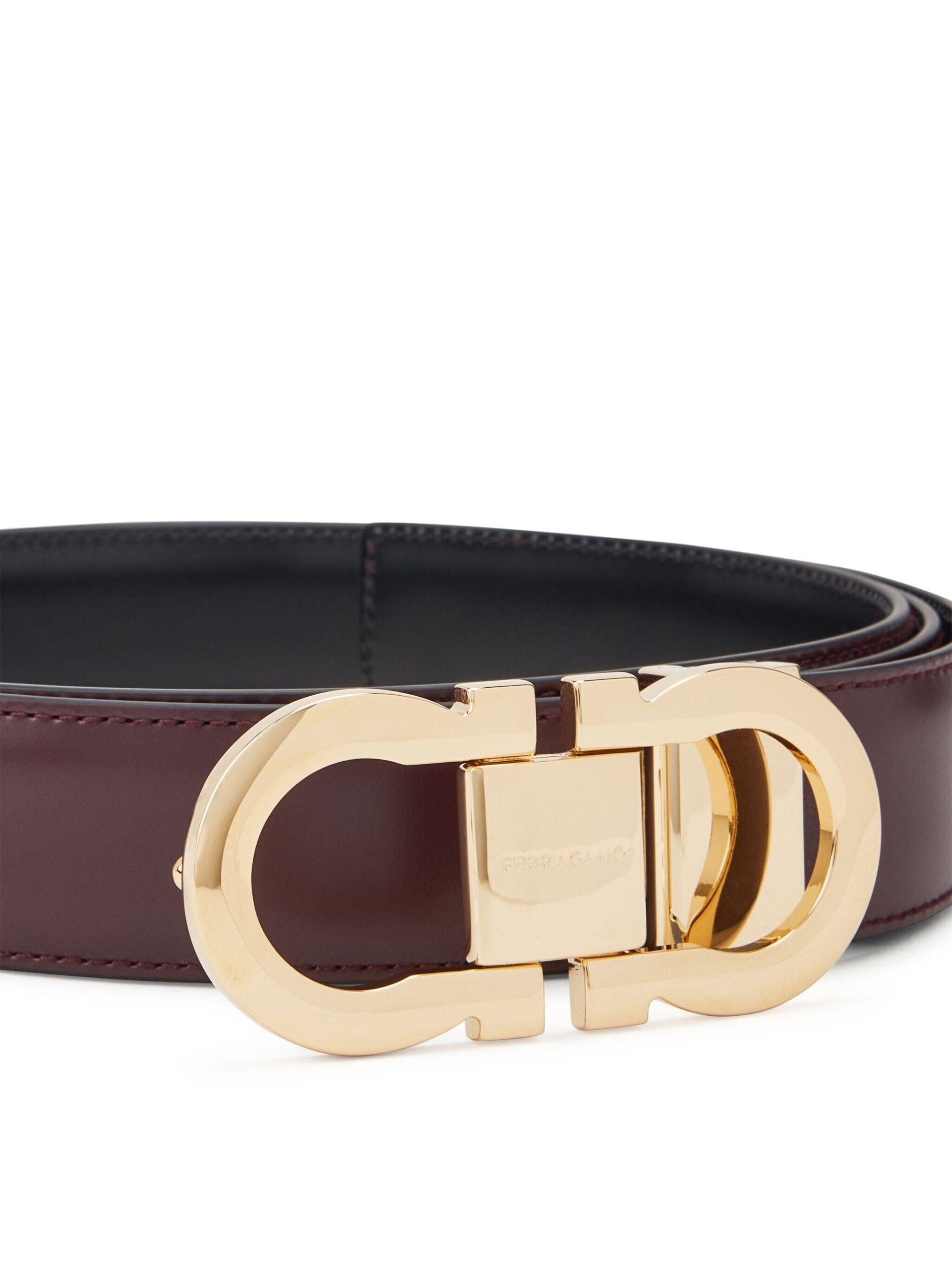 Mens ferragamo top belt gold buckle