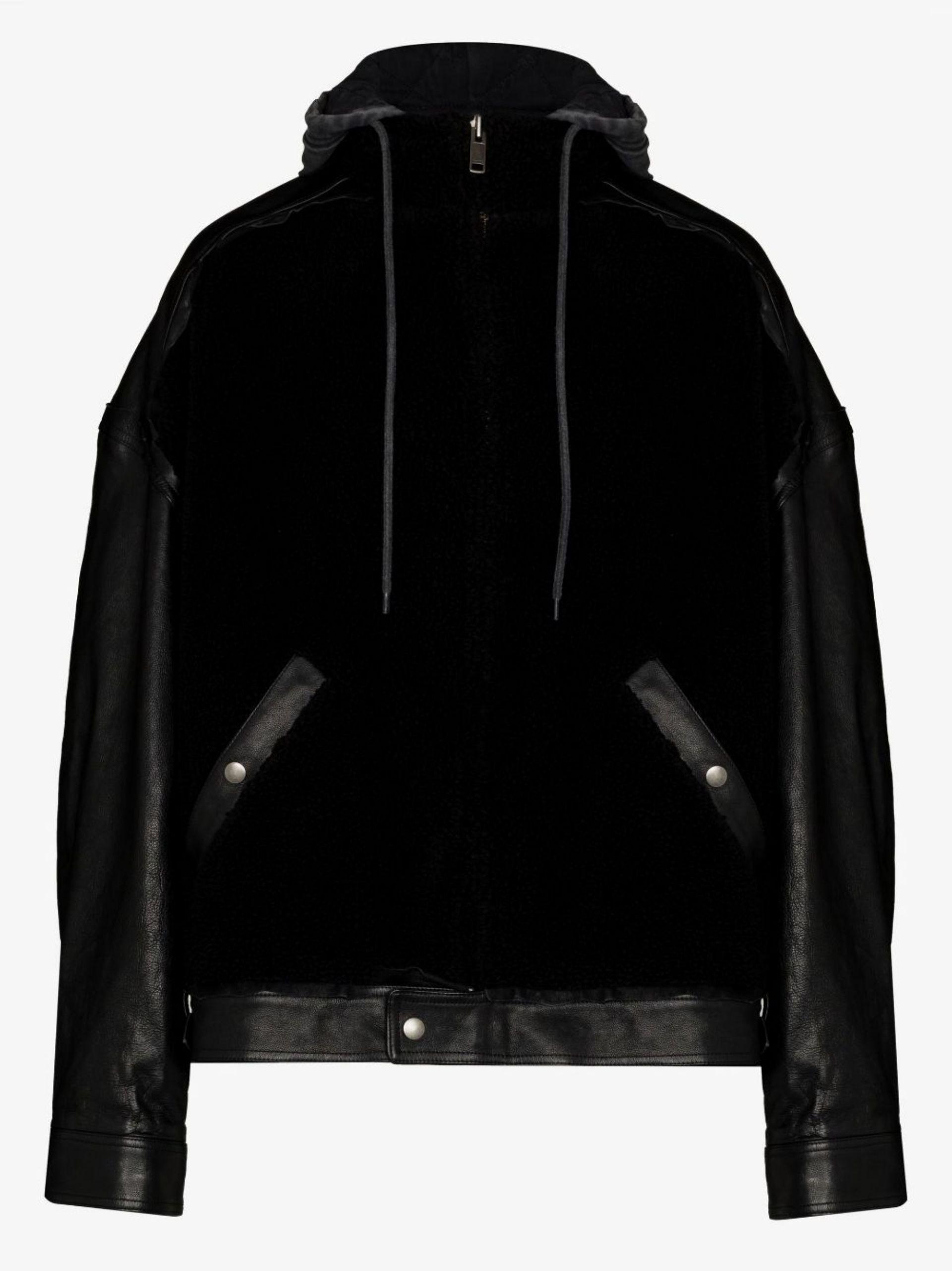 Balenciaga College 1917 Hooded Leather Jacket in Black for Men | Lyst
