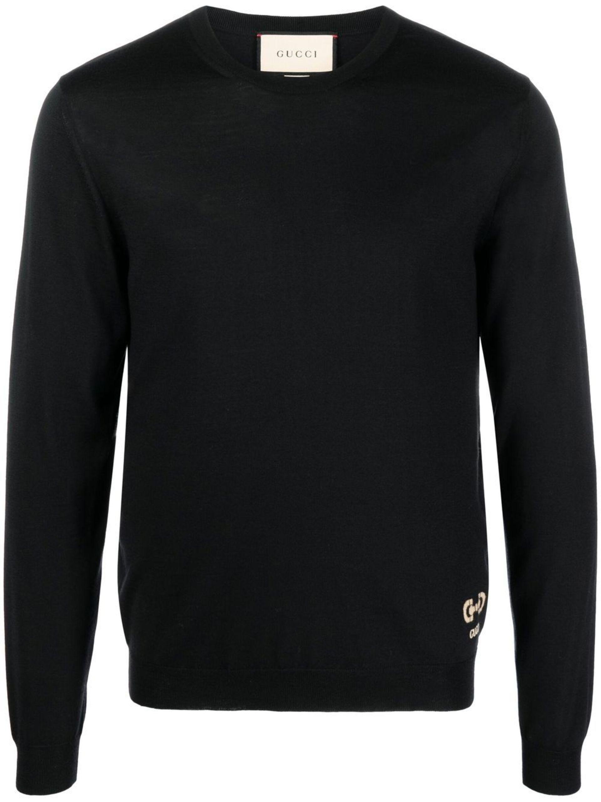Gucci Horsebit Intarsia Wool Jumper in Black for Men | Lyst