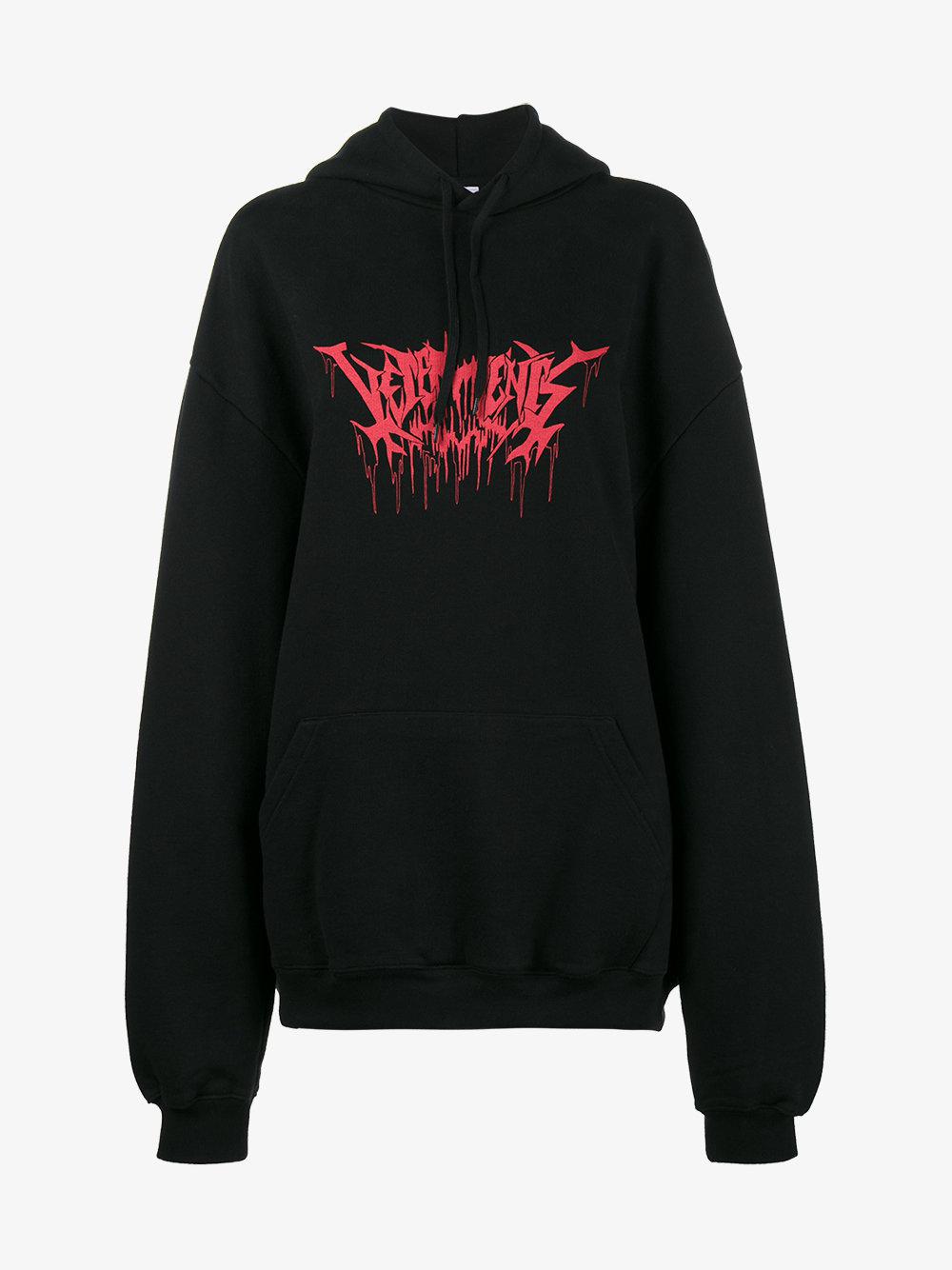 vetements hoodie metal logo