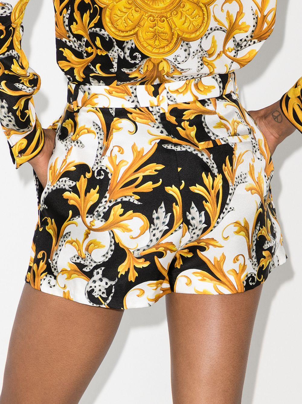 Versace Silk Baroque Print Shorts in White - Lyst
